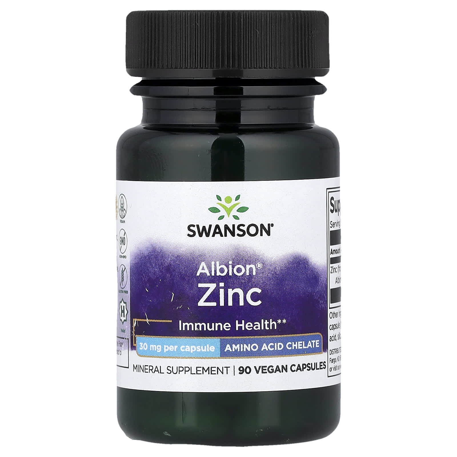 Swanson Vitamins Albion Zinc – 90 gélules véganes — Tunisie