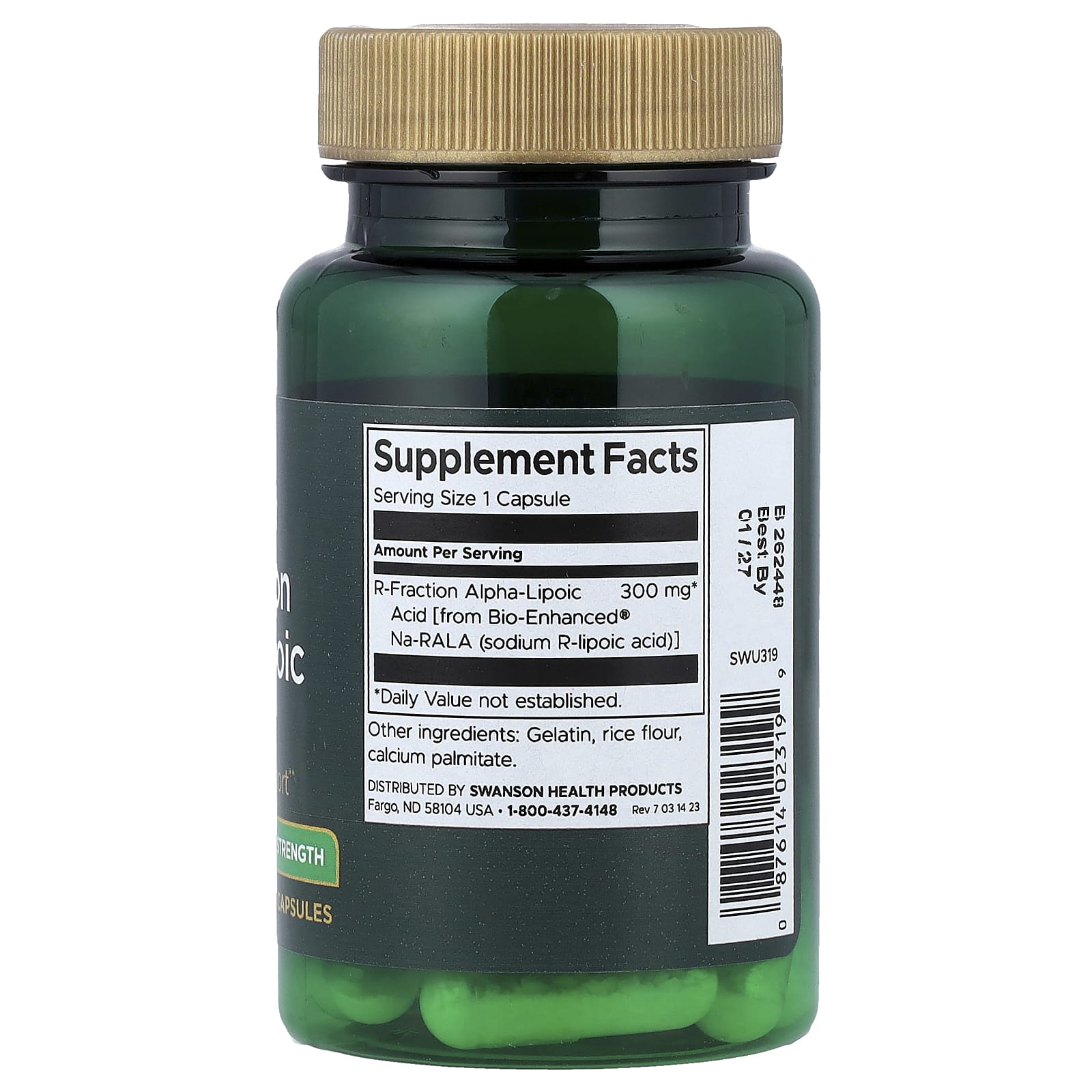 Swanson Vitamins R-Fraction Alpha Lipoic Acid, Triple Strength – 30 gélules — photo 2 sur 2