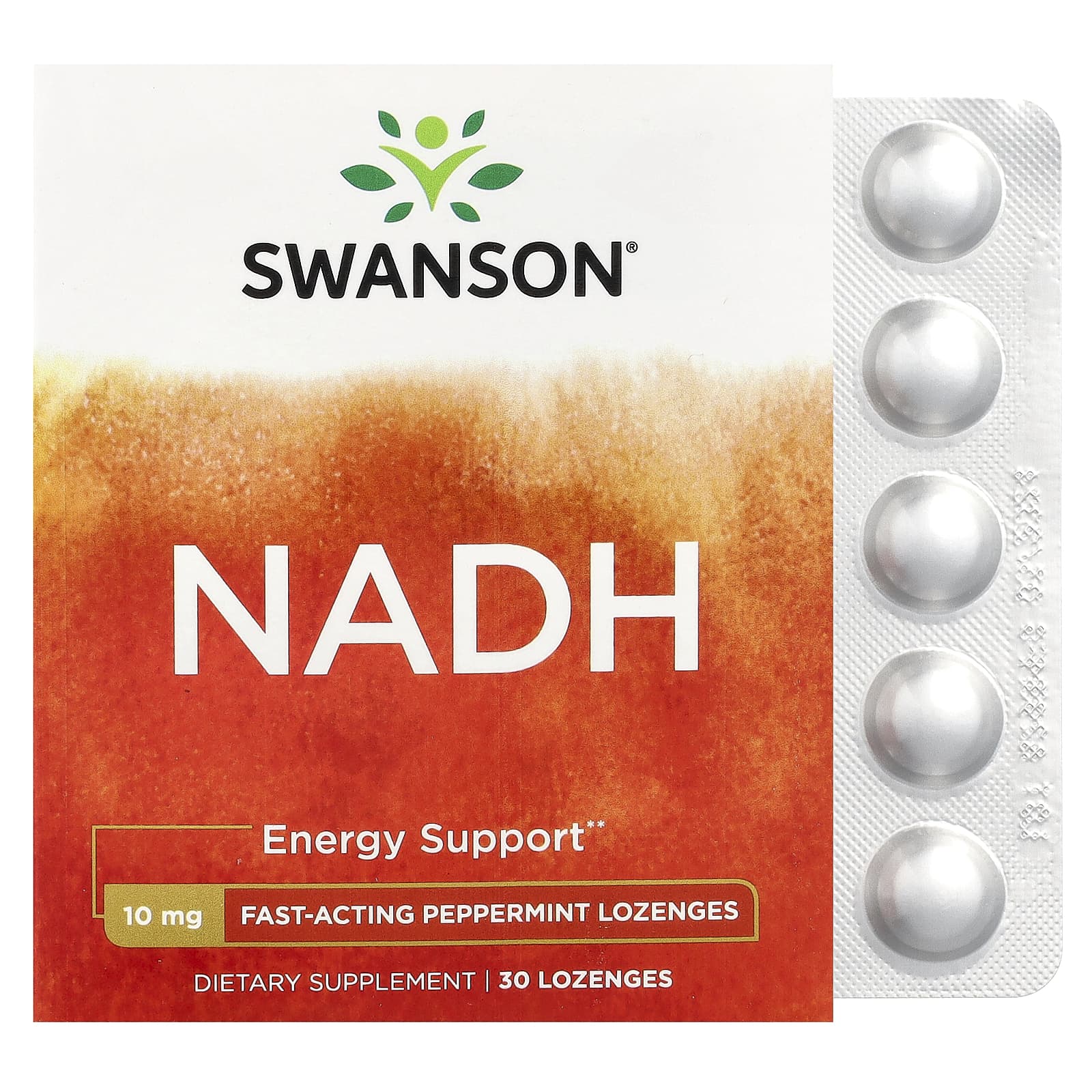 Swanson Vitamins NADH – Peppermint – 10 mg – 30 pastilles — Tunisie