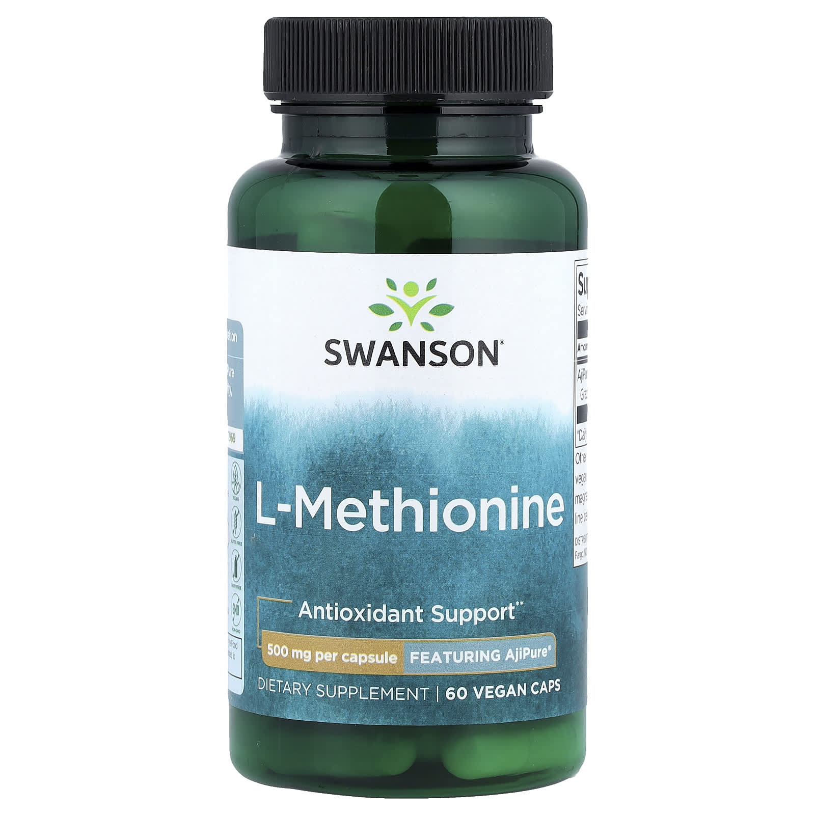 Swanson Vitamins L-Methionine, Featuring AjiPure – 60 gélules véganes — Tunisie