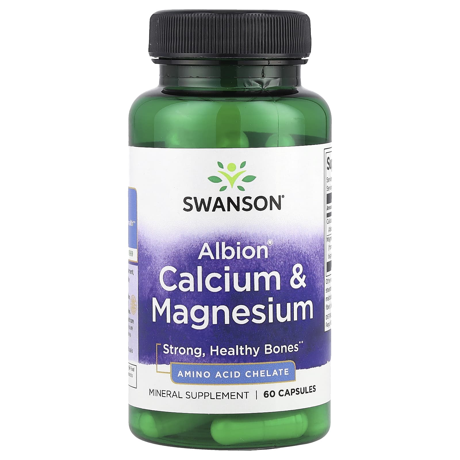 Swanson Vitamins Albion Calcium & Magnesium – 60 gélules — Tunisie