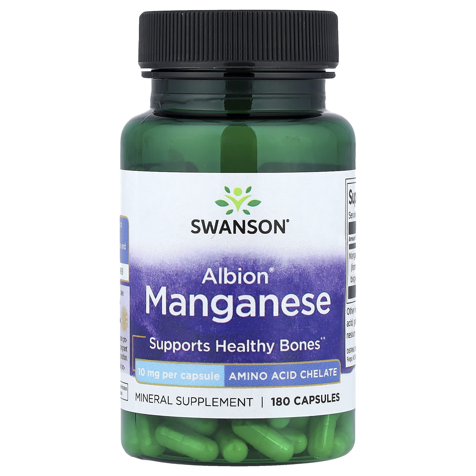 Swanson Vitamins Albion Manganese – 10 mg – 180 gélules — Tunisie