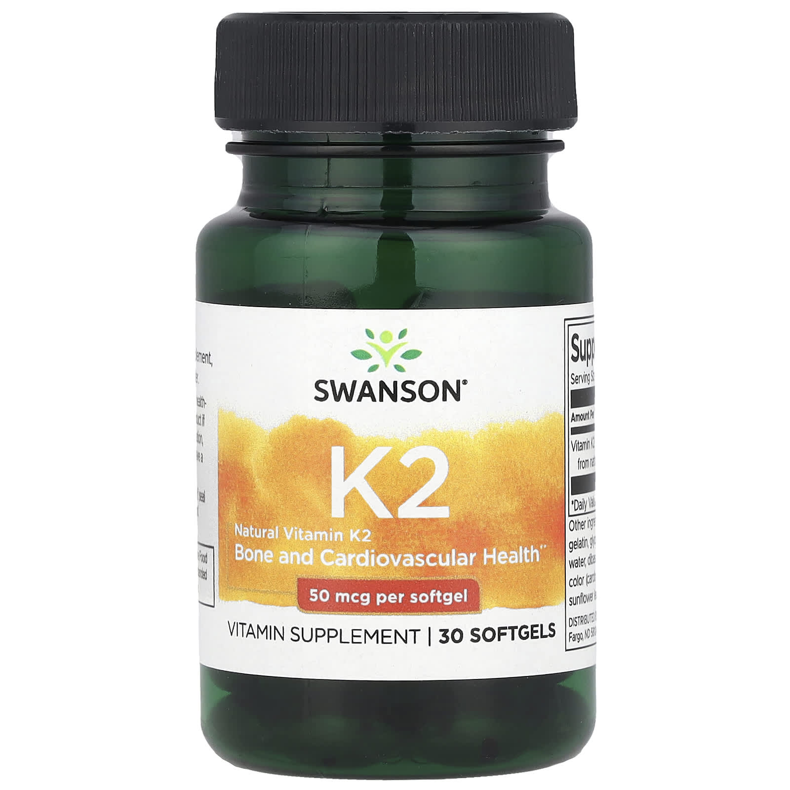 Swanson Vitamins Natural Vitamin K2 – 50 µg – 30 capsules molles — Tunisie