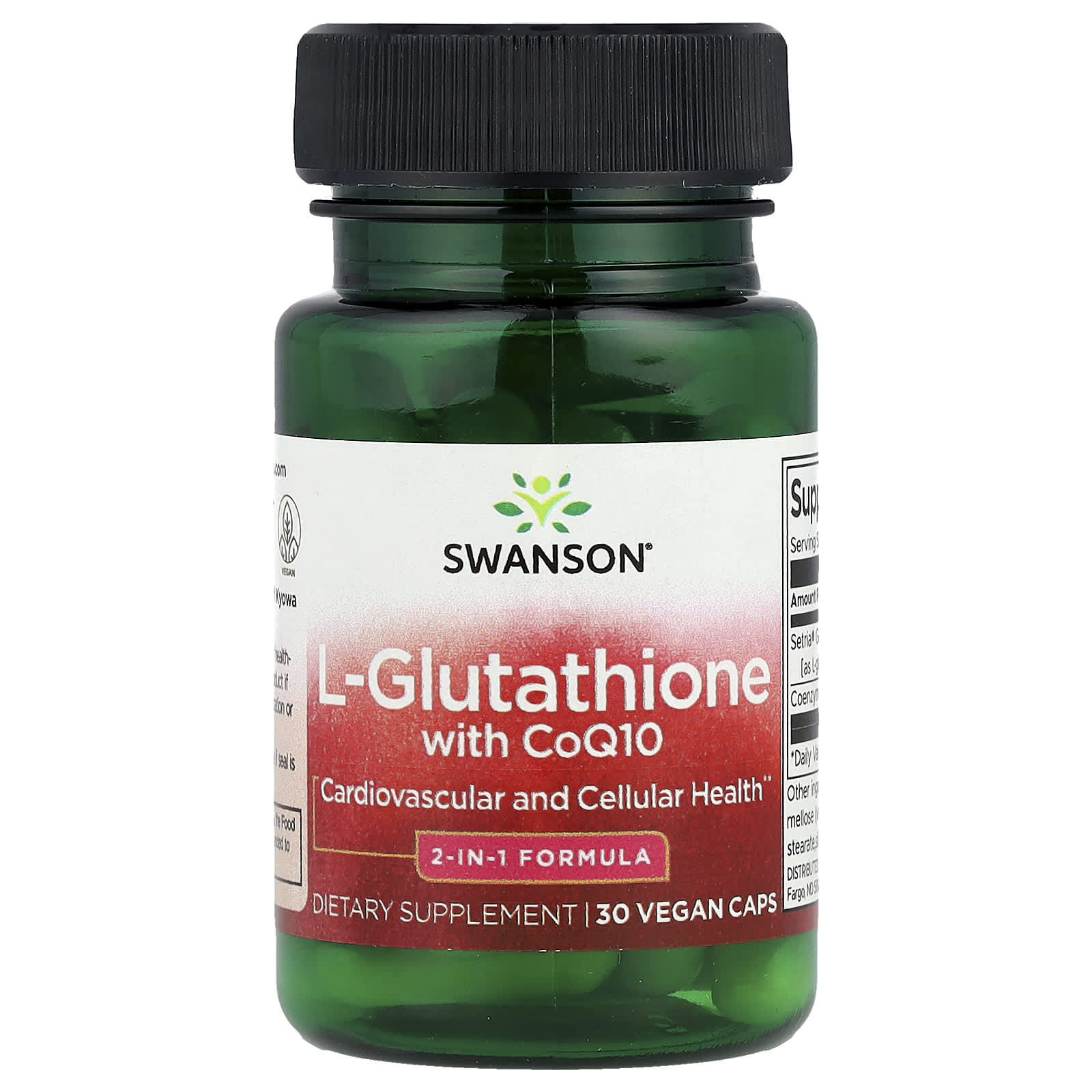 Swanson Vitamins L-Glutathione with CoQ10 – 30 gélules véganes — Tunisie