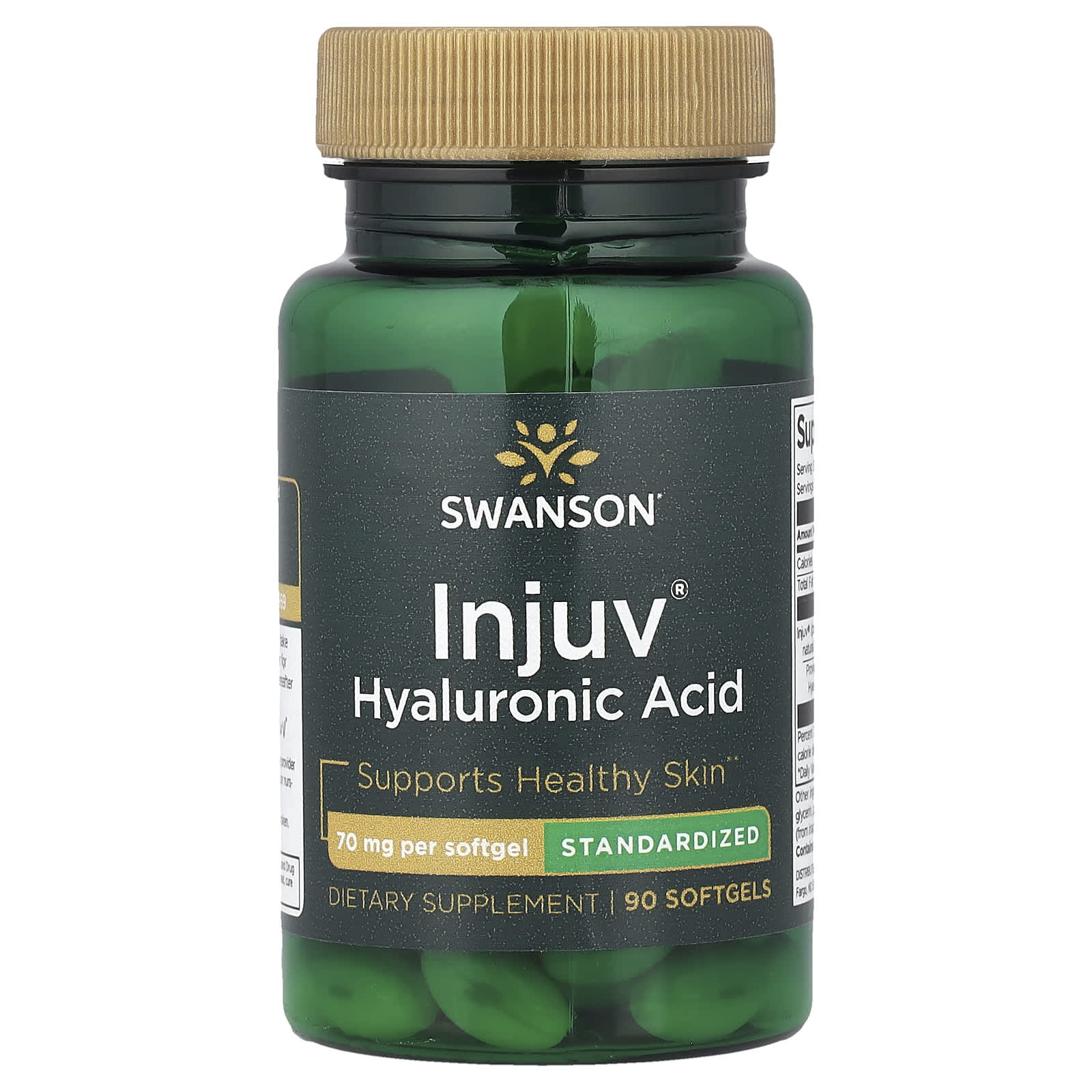 Swanson Vitamins Injuv Hyaluronic Acid, Standardized – 90 capsules molles — Tunisie
