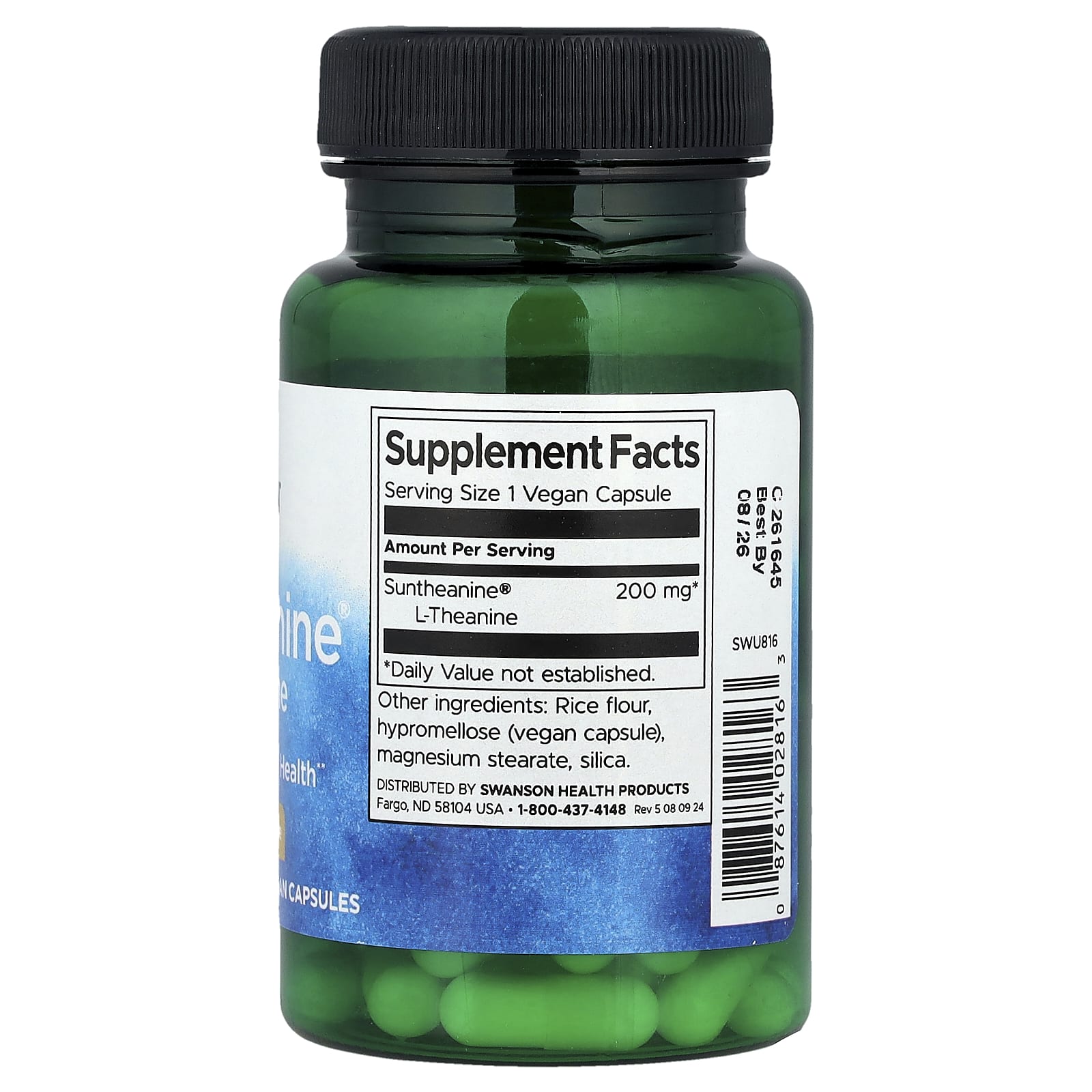 Swanson Vitamins Suntheanine L-Theanine – 60 gélules véganes — photo 2 sur 2