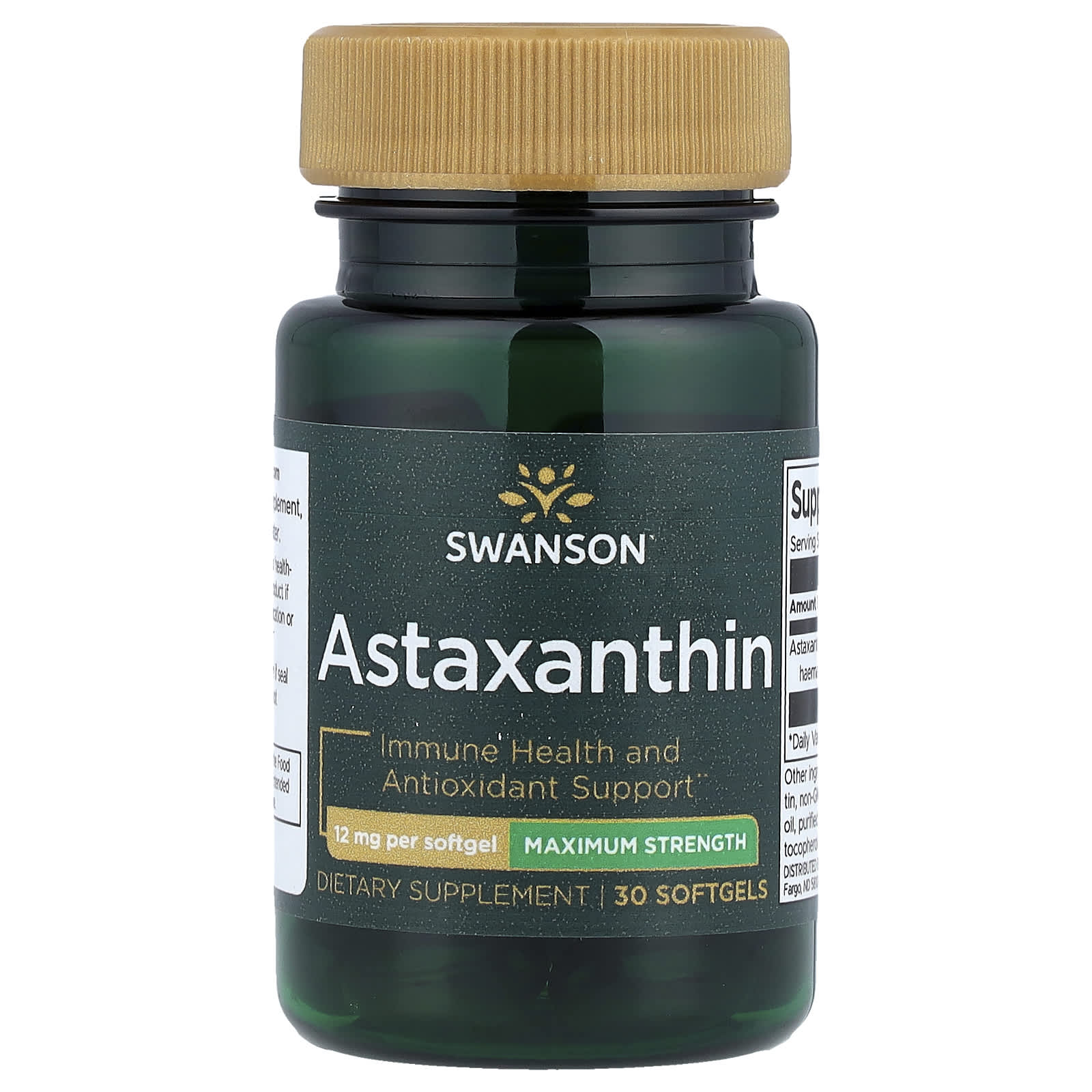 Swanson Vitamins Astaxanthin, Maximum Strength – 30 capsules molles — Tunisie
