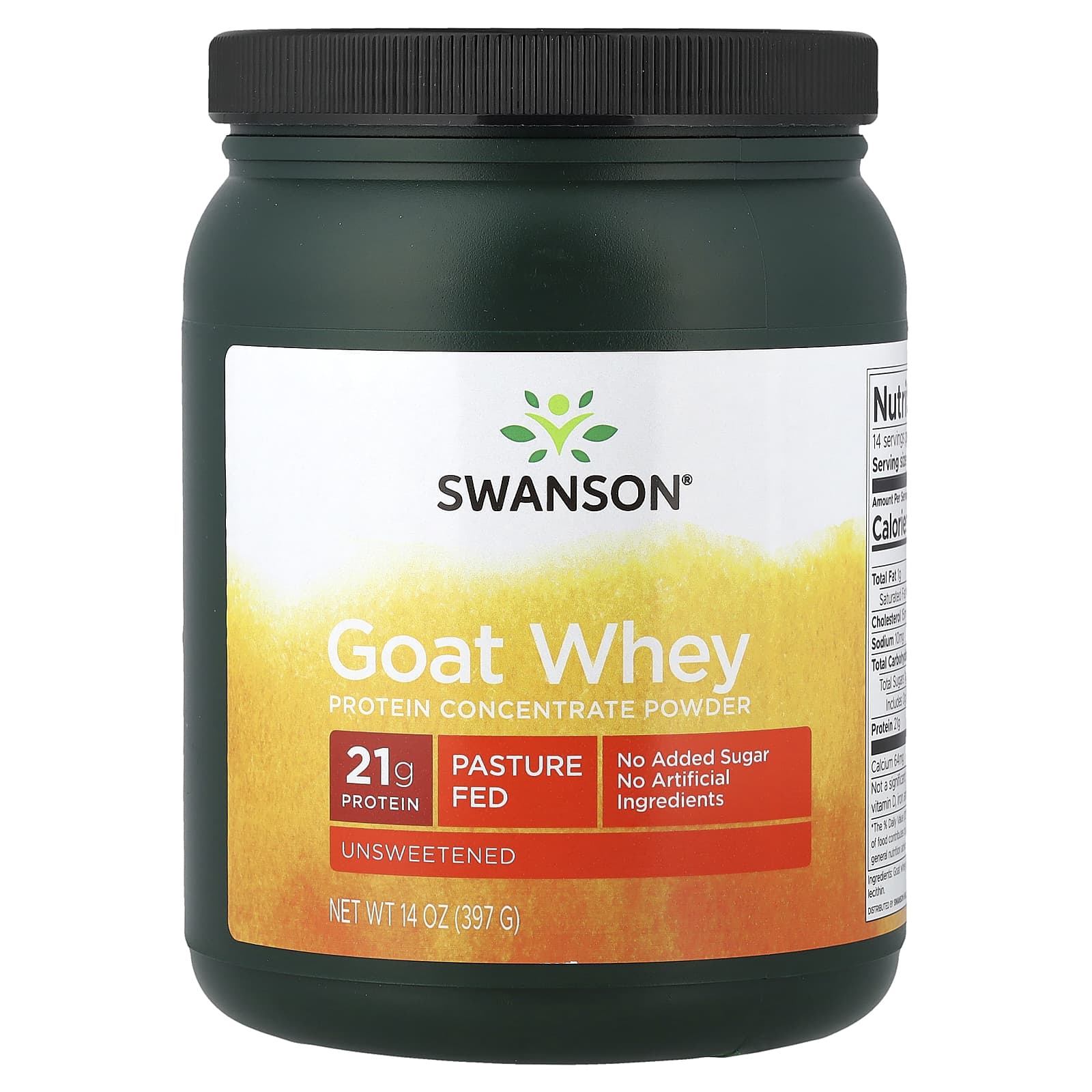 Swanson Vitamins Goat Whey Protein Concentrate Powder, Unsweetened – 397 g — Tunisie