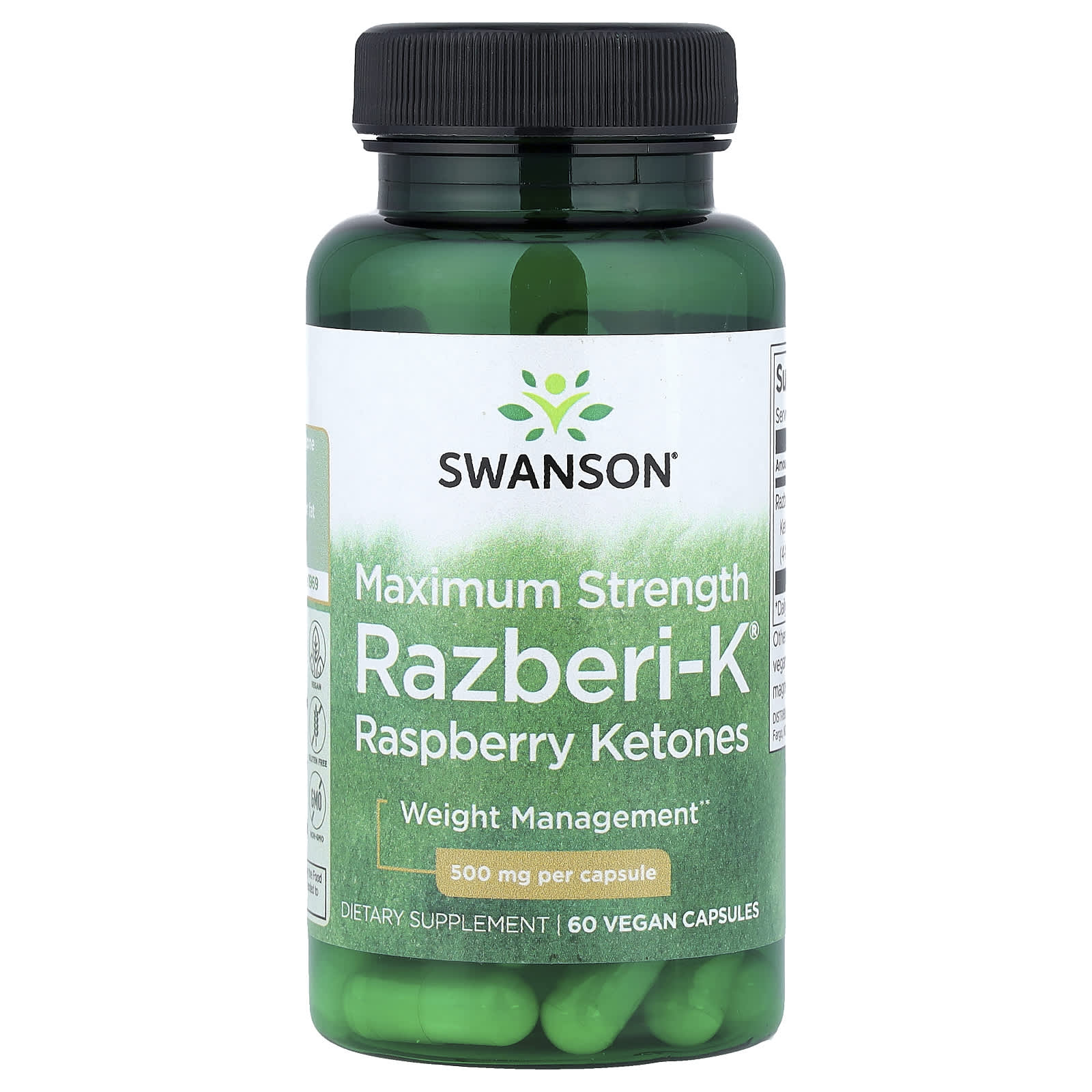 Swanson Vitamins Razberi-K, Maximum Strength – Raspberry Ketones – 60 gélules véganes — Tunisie