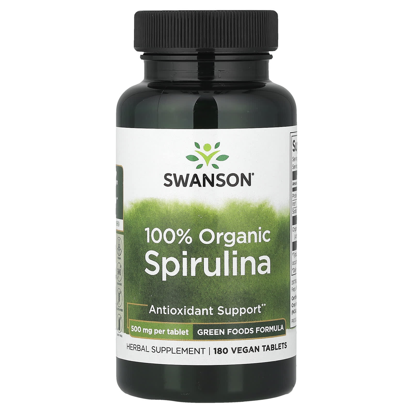 Swanson Vitamins 100% Organic Spirulina, 180 Vegan Tablets — Tunisie