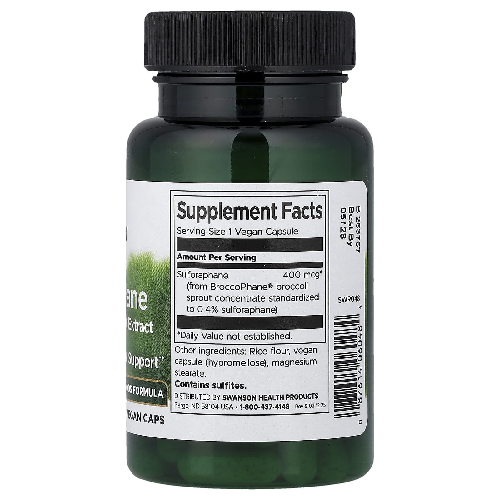Swanson Vitamins Sulforaphane from Broccoli Sprout Extract – 60 gélules véganes — photo 2 sur 2