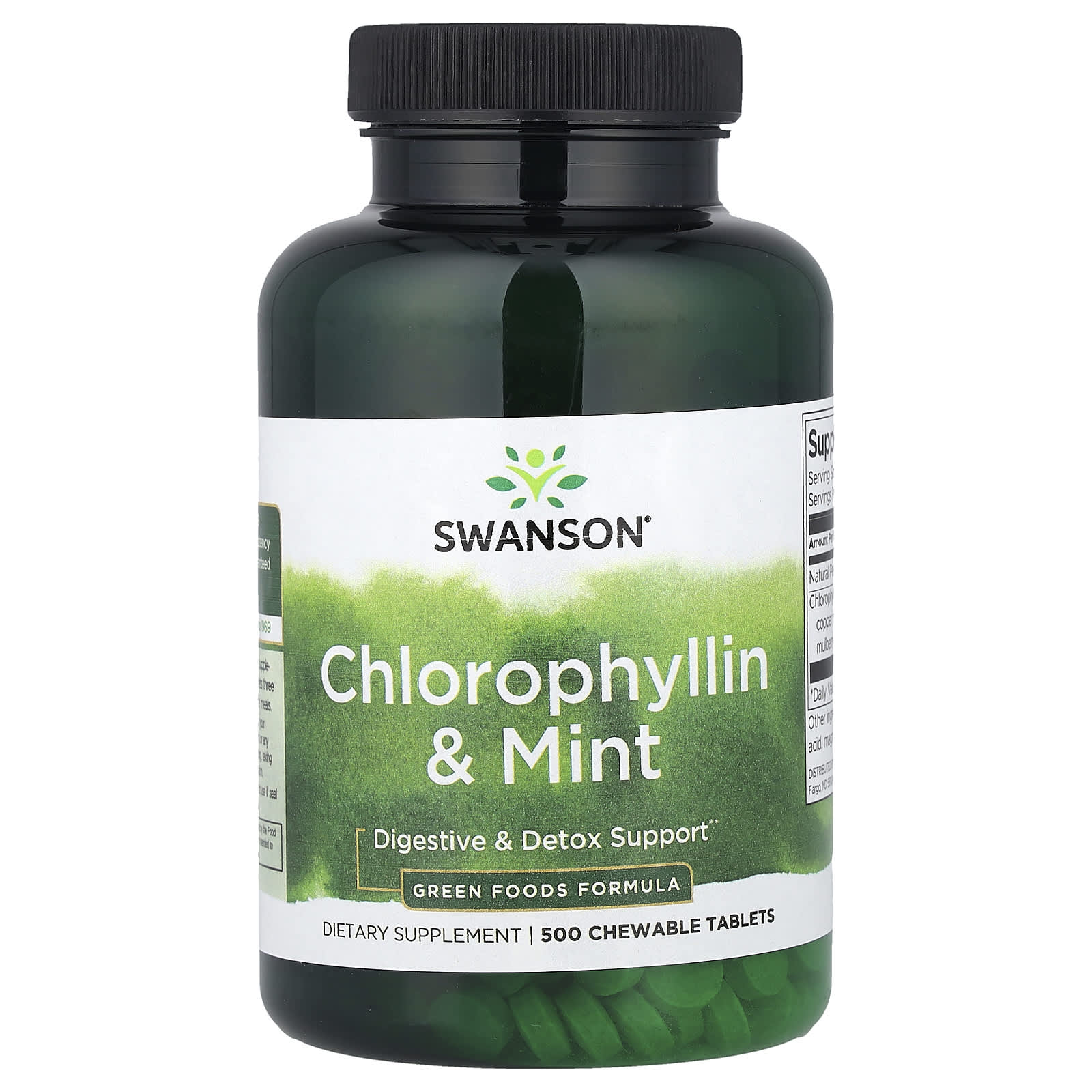 Swanson Vitamins Chlorophyllin & Mint, 500 Chewable Tablets – Chlorophyllin & Mint — Tunisie
