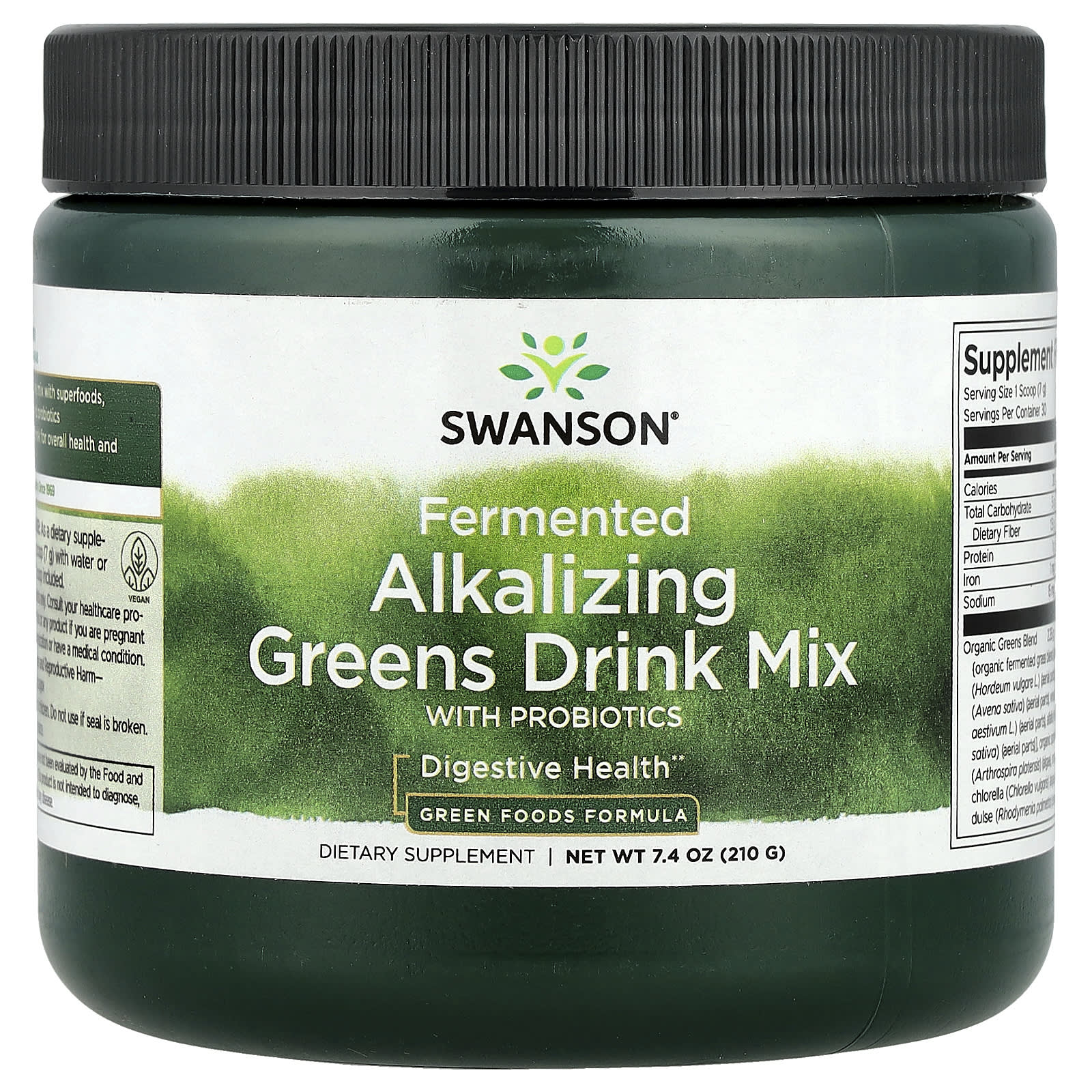 Swanson Vitamins Fermented Alkalizing Greens Drink Mix with Probiotics – 210 g — Tunisie