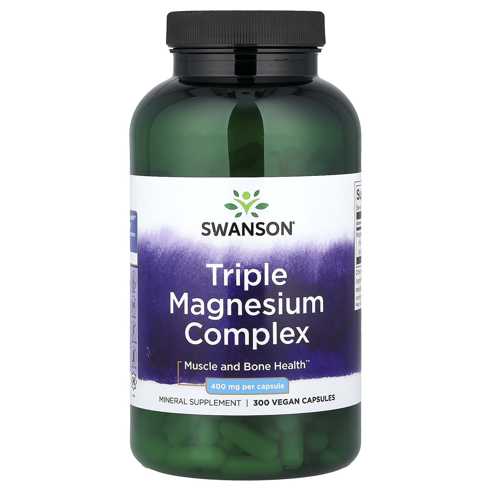 Swanson Vitamins Triple Magnesium Complex – 300 gélules véganes — Tunisie