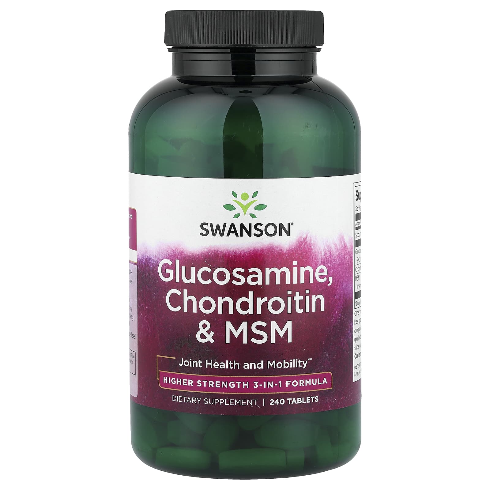 Swanson Vitamins Glucosamine, Chondroitin & MSM – 240 comprimés — Tunisie