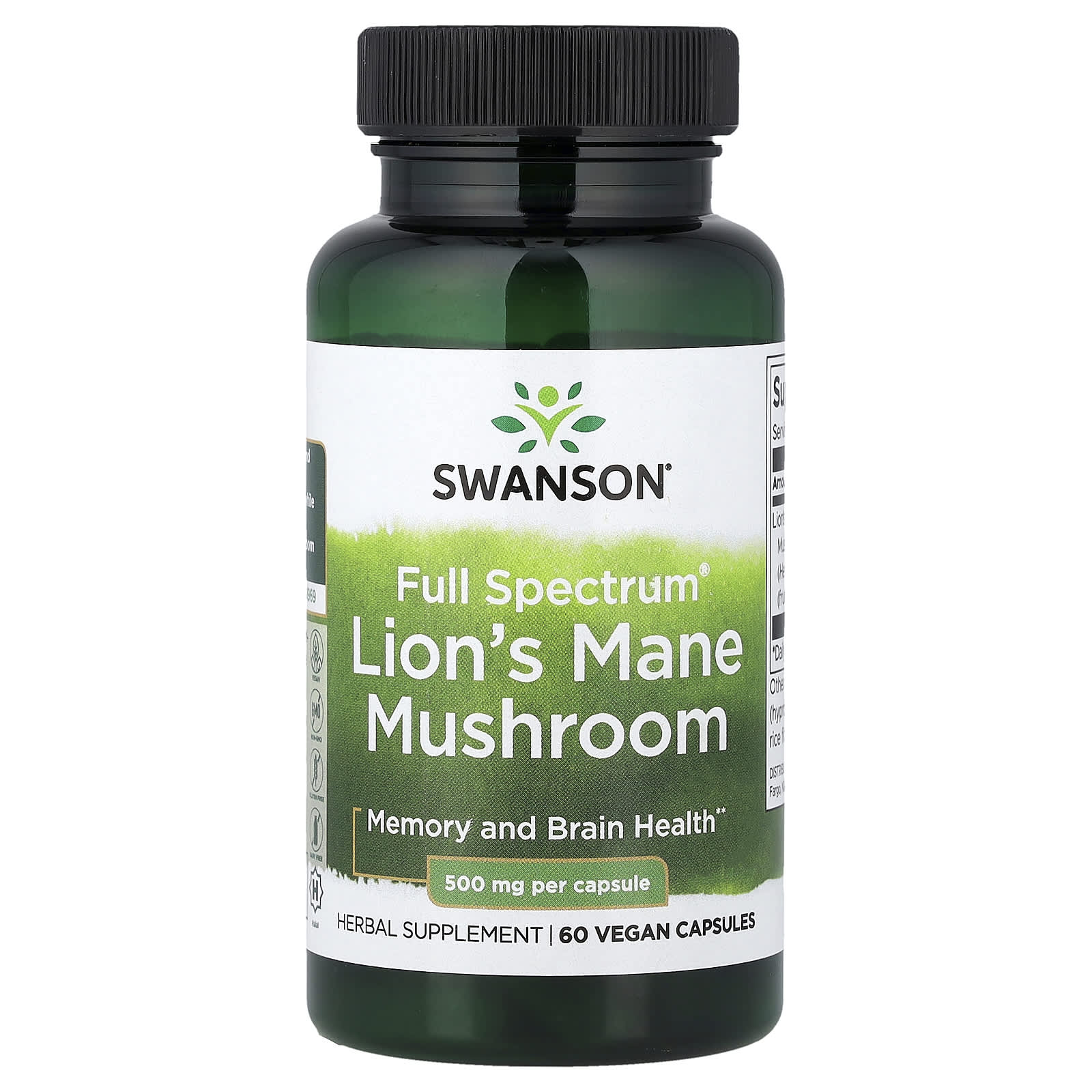 Swanson Vitamins Full Spectrum Lion's Mane Mushroom – 60 gélules véganes — Tunisie