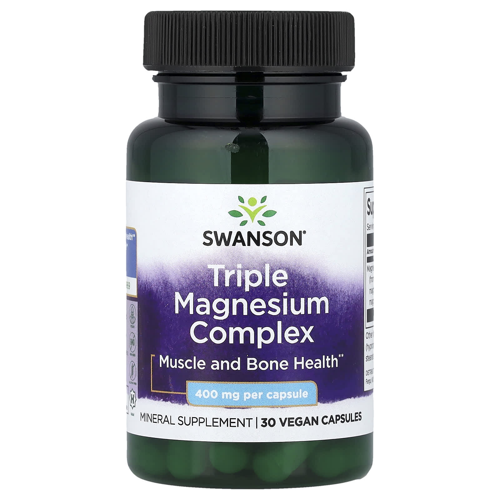 Swanson Vitamins Triple Magnesium Complex – 30 gélules véganes — Tunisie