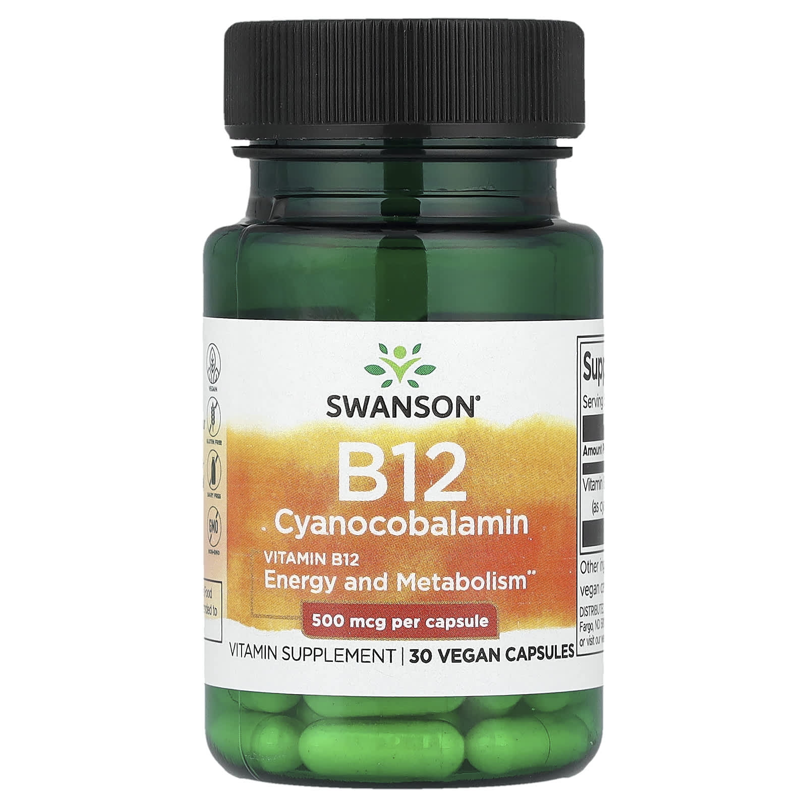 Swanson Vitamins Vitamin B12 – 30 gélules véganes — Tunisie