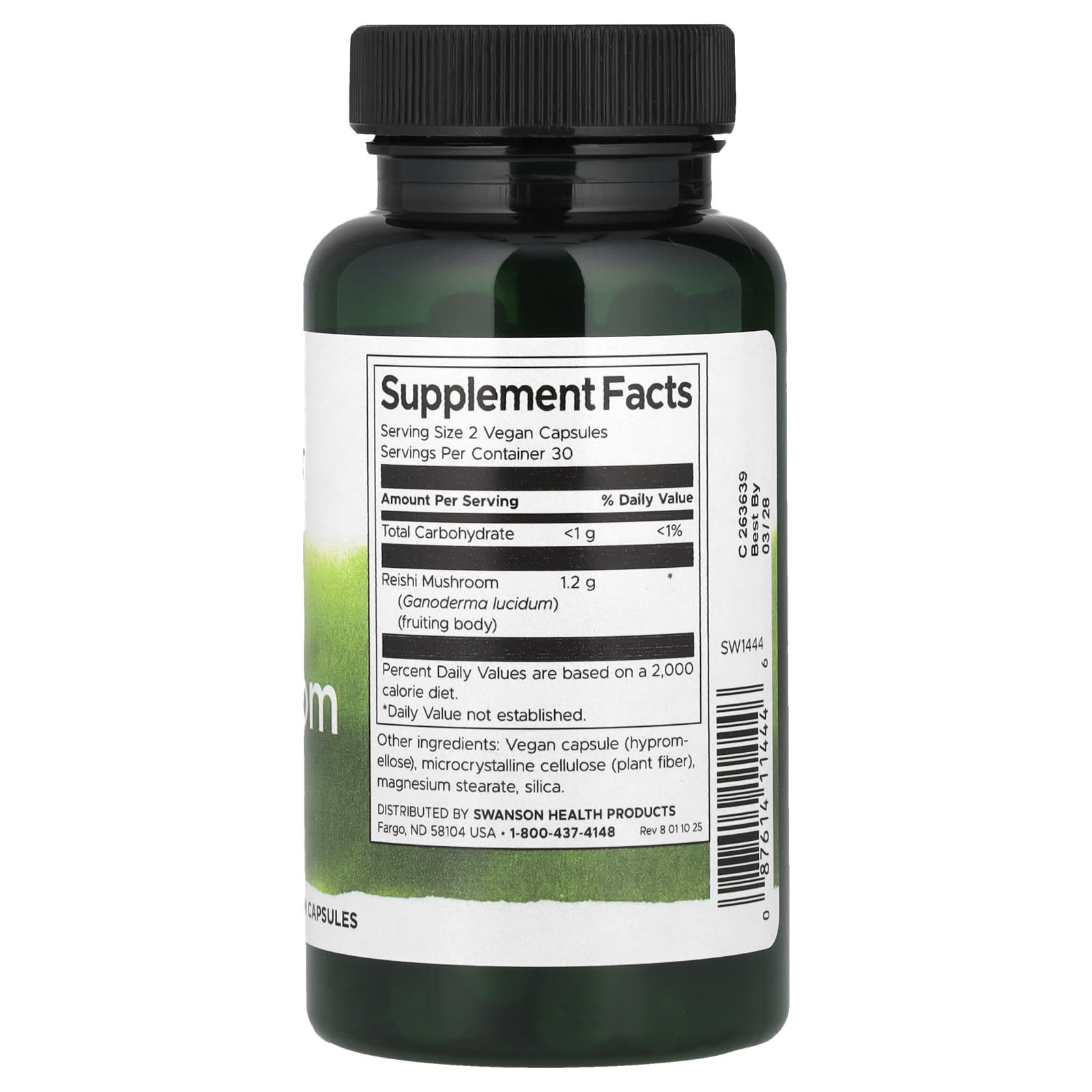 Swanson Vitamins Reishi Mushroom – 60 gélules véganes — photo 2 sur 2