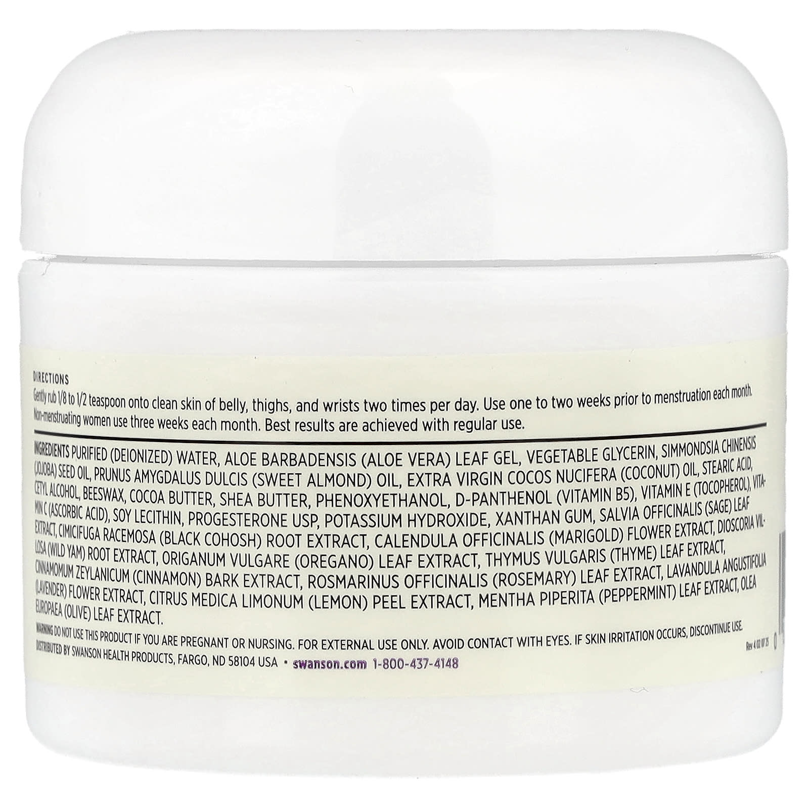 Swanson Vitamins Menogest Progesterone Cream – Menogest Progesterone Cream – 59 ml — photo 2 sur 2