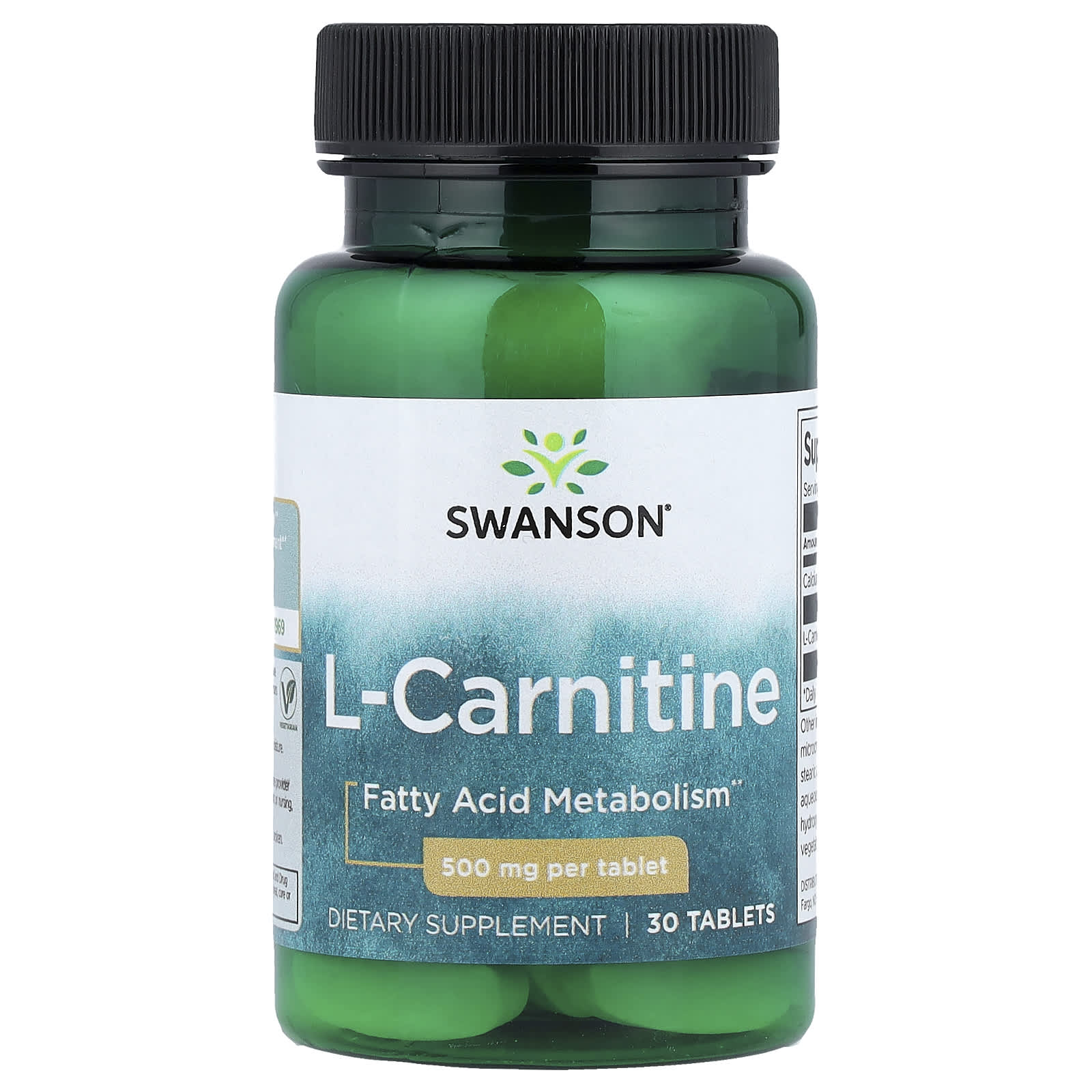 Swanson Vitamins L-Carnitine – 30 comprimés — Tunisie