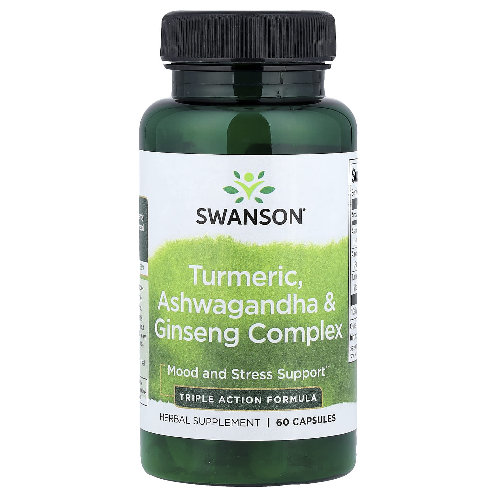 Swanson Vitamins Turmeric, Ashwagandha & Ginseng Complex – 60 gélules — Tunisie