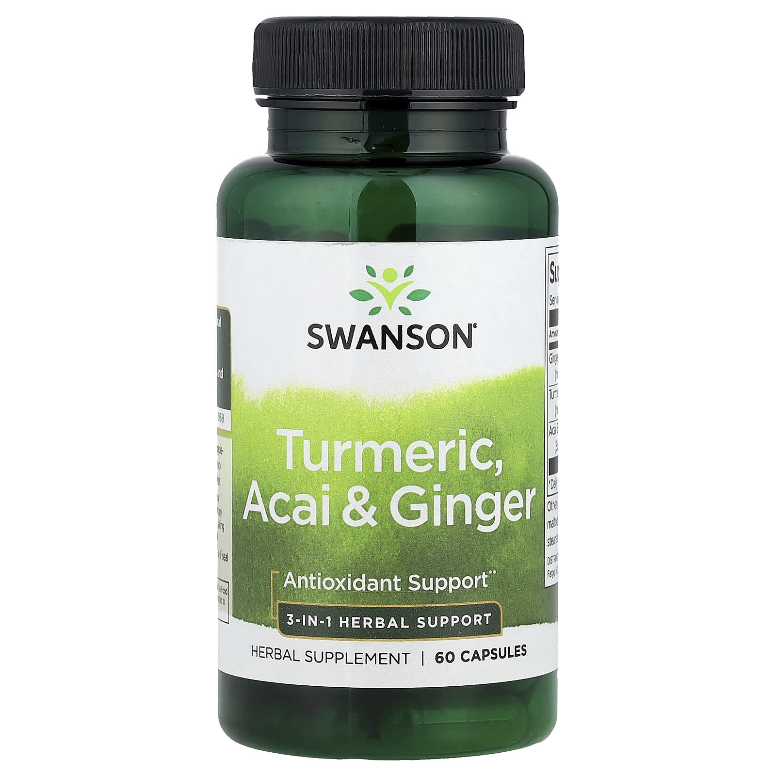 Swanson Vitamins Turmeric, Acai & Ginger – 60 gélules — Tunisie