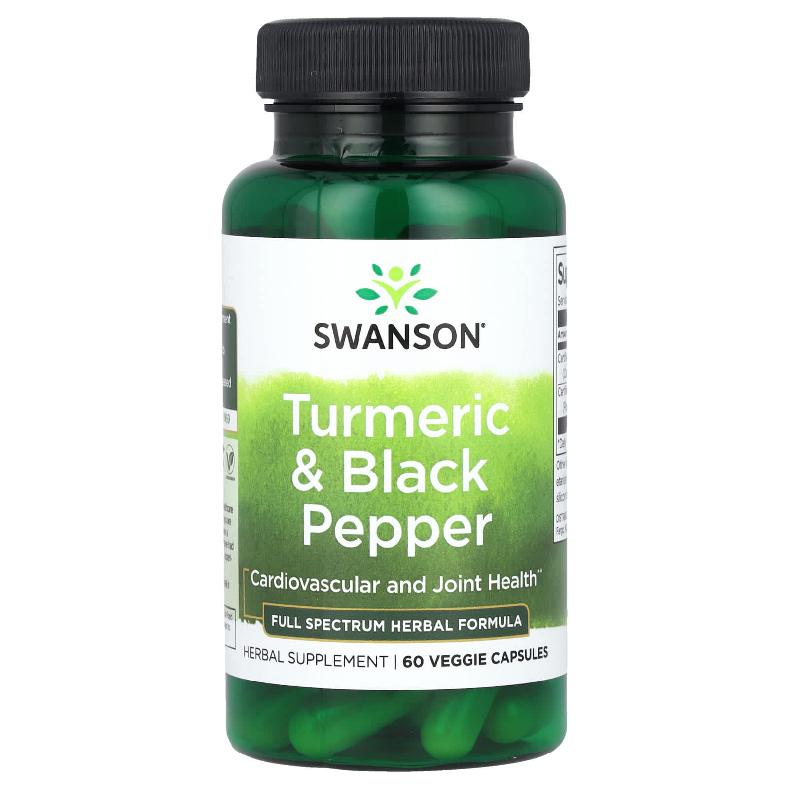 Swanson Vitamins Turmeric & Black Pepper – 60 gélules végétales — Tunisie