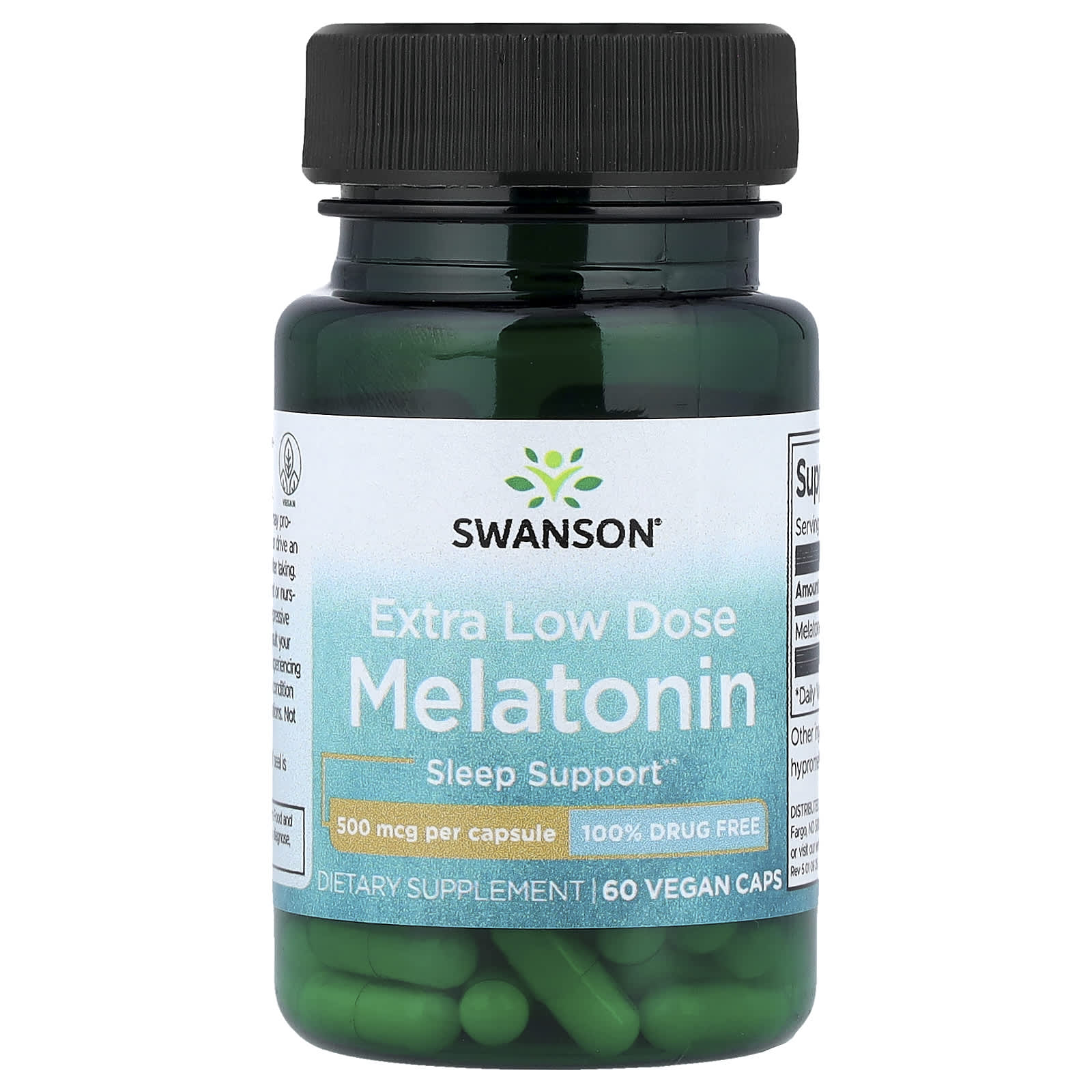 Swanson Vitamins Melatonin, Extra Low Dose – 60 gélules véganes — Tunisie