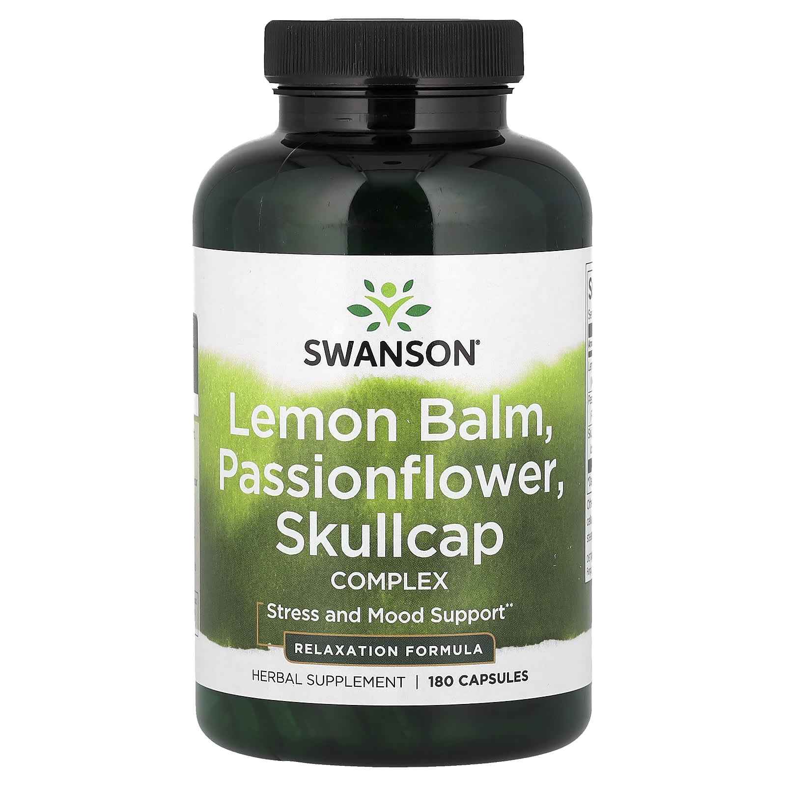 Swanson Vitamins Lemon Balm, Passionflower, Skullcap Complex – Lemon Balm – 180 gélules — Tunisie