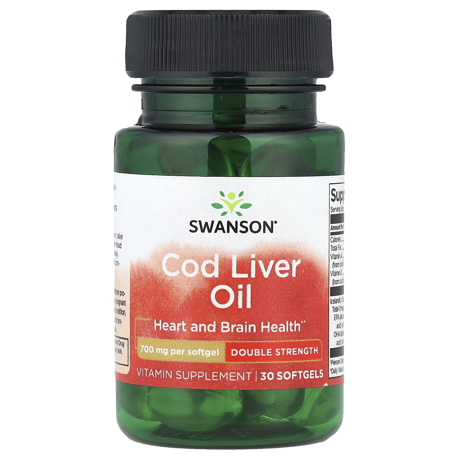 Swanson Vitamins Cod Liver Oil – 30 capsules molles — Tunisie