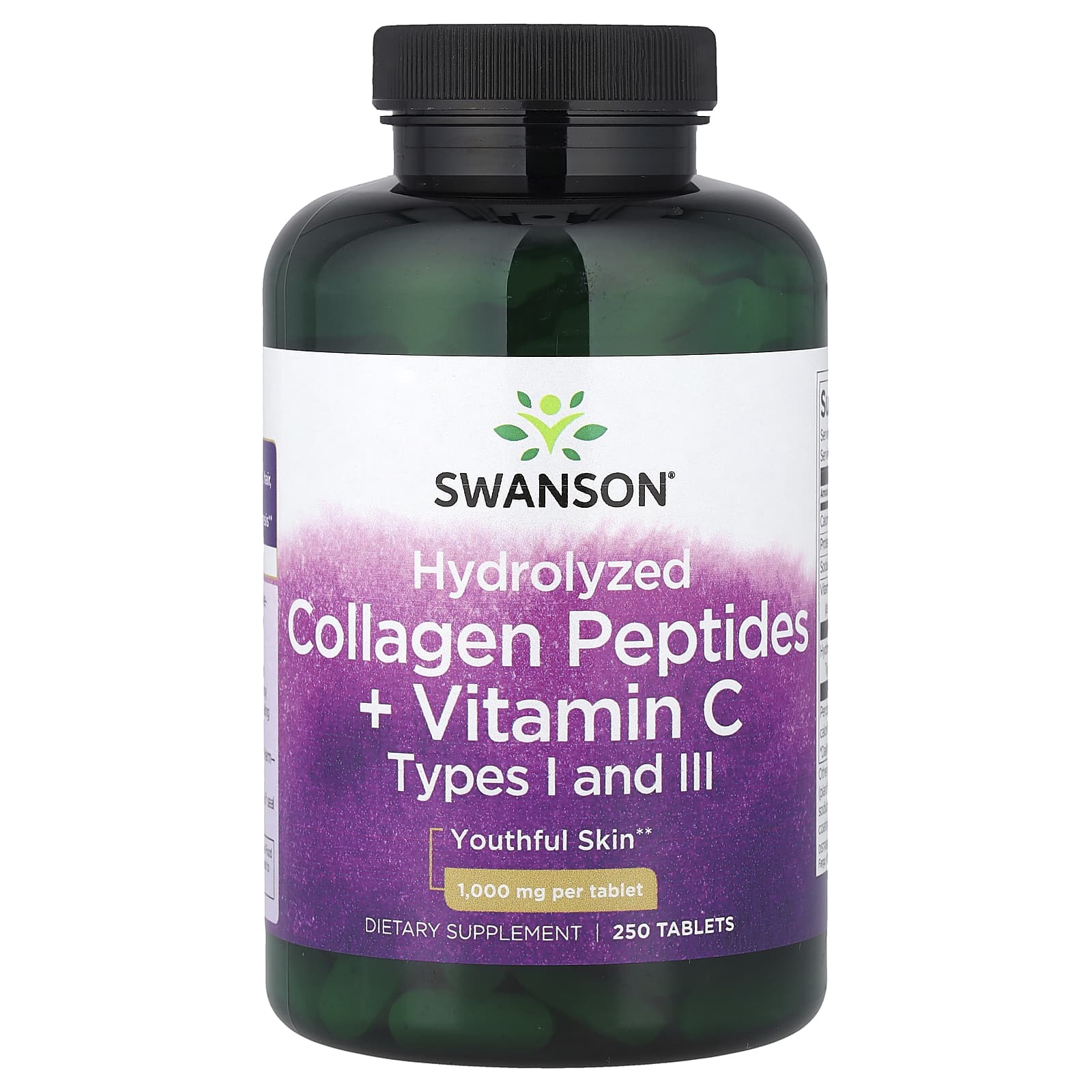 Swanson Vitamins Hydrolyzed Collagen Peptides + Vitamin C – 250 comprimés — Tunisie