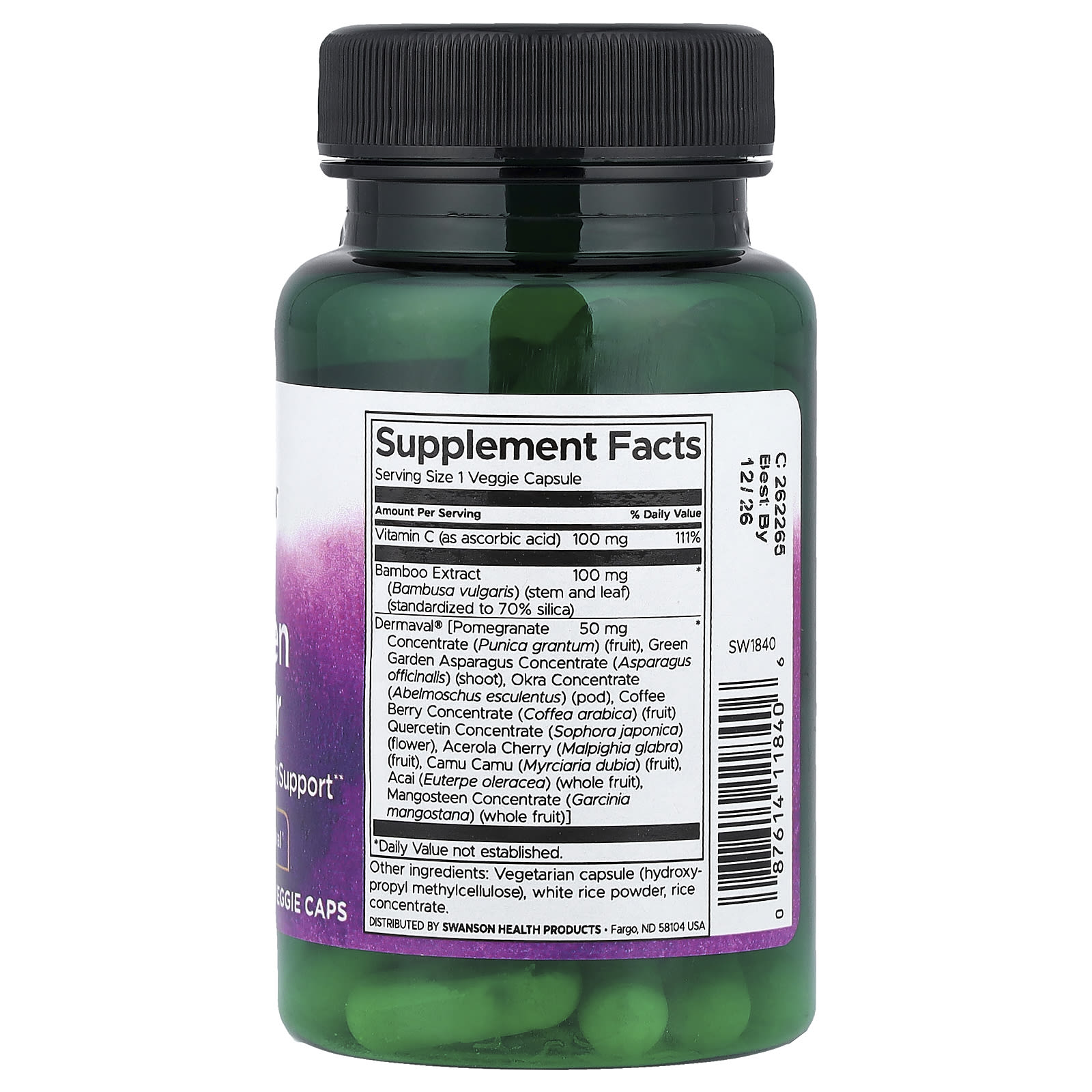 Swanson Vitamins Vegan Collagen Builder – 60 gélules végétales — photo 2 sur 2
