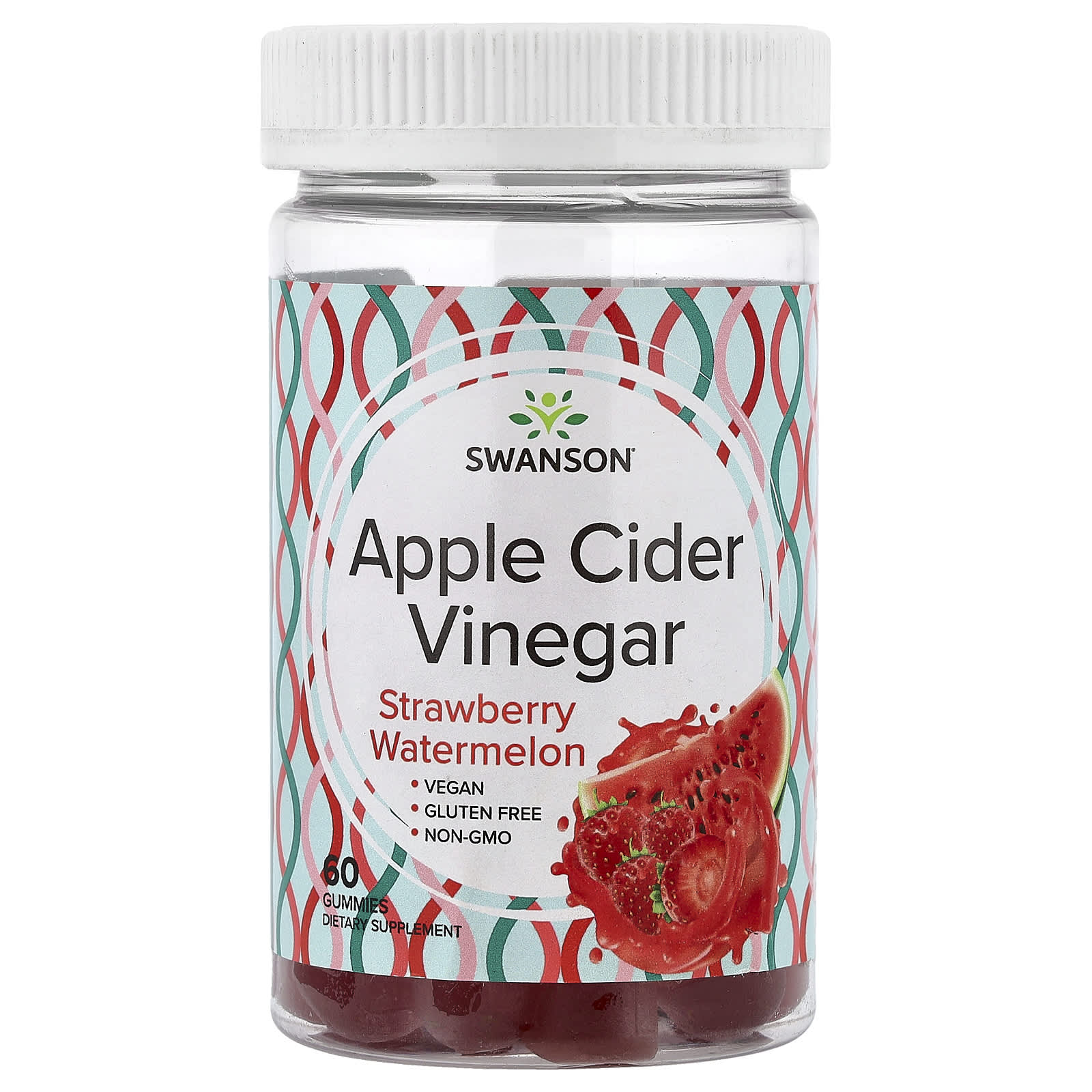 Swanson Vitamins Apple Cider Vinegar Gummies, Strawberry Watermelon – Apple Cider Vinegar Gummies – 60 gommes — Tunisie