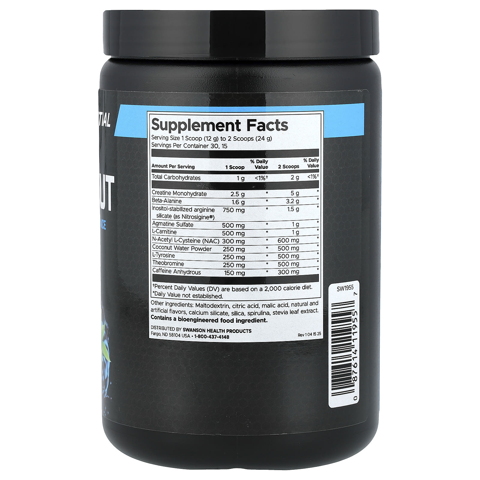 Swanson Vitamins Full Potential Pre-Workout – Blue Raspberry – 360 g — photo 2 sur 2