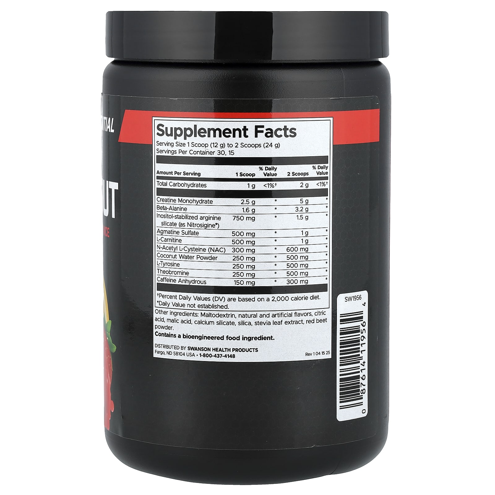 Swanson Vitamins Full Potential Pre-Workout – Strawberry-Lemonade – 360 g — photo 2 sur 2