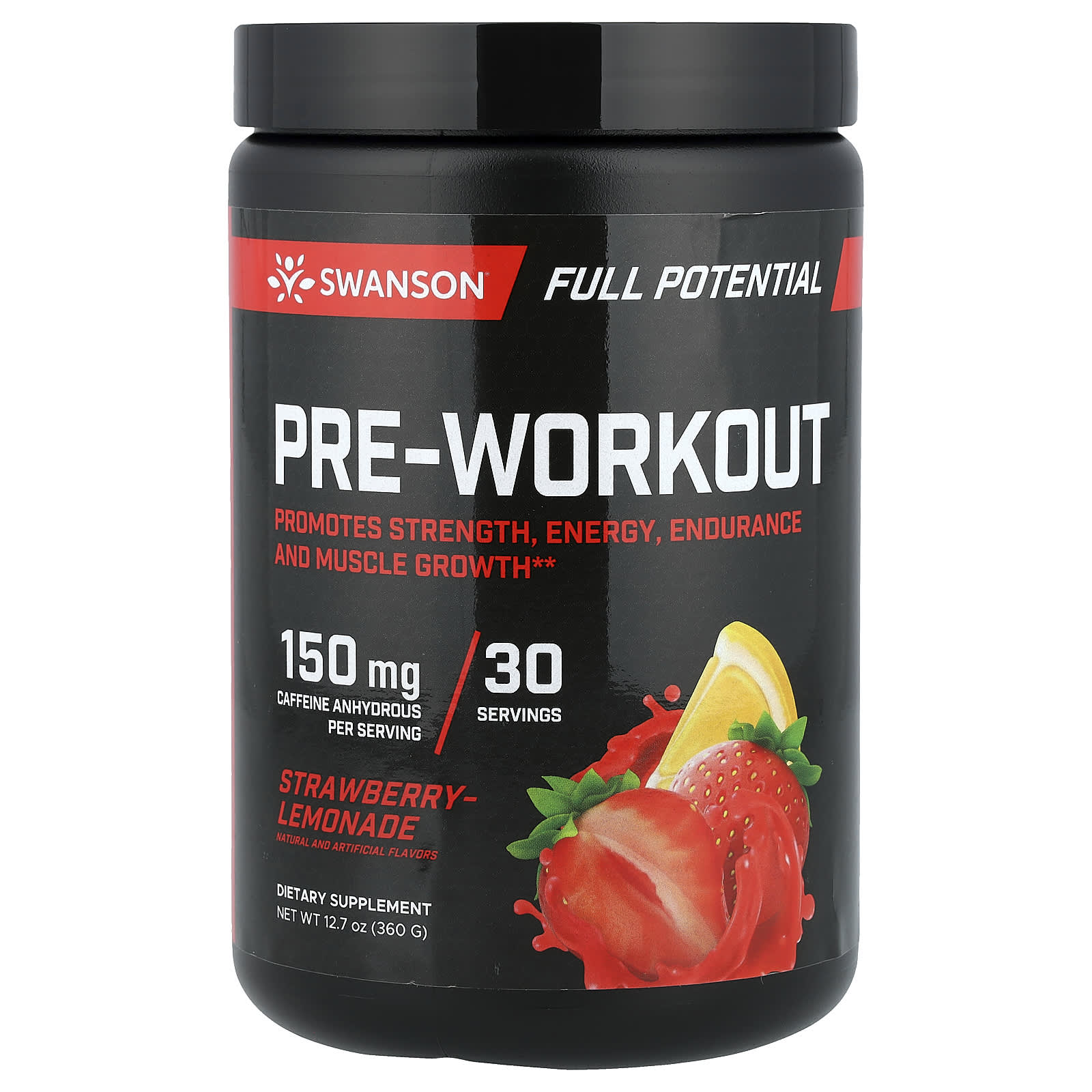 Swanson Vitamins Full Potential Pre-Workout – Strawberry-Lemonade – 360 g — Tunisie