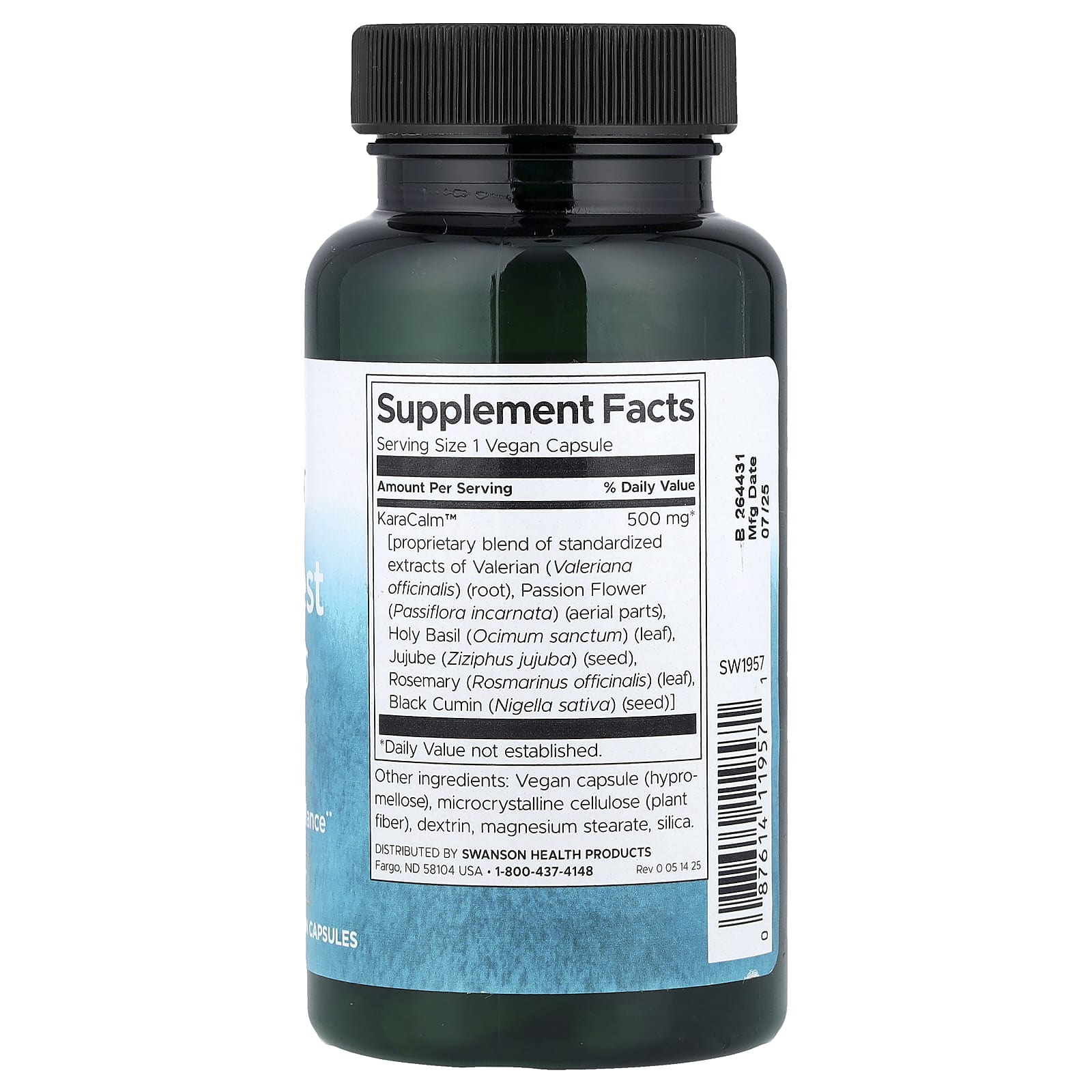 Swanson Vitamins Deep Rest & Stress Relief – 60 gélules véganes — photo 2 sur 2