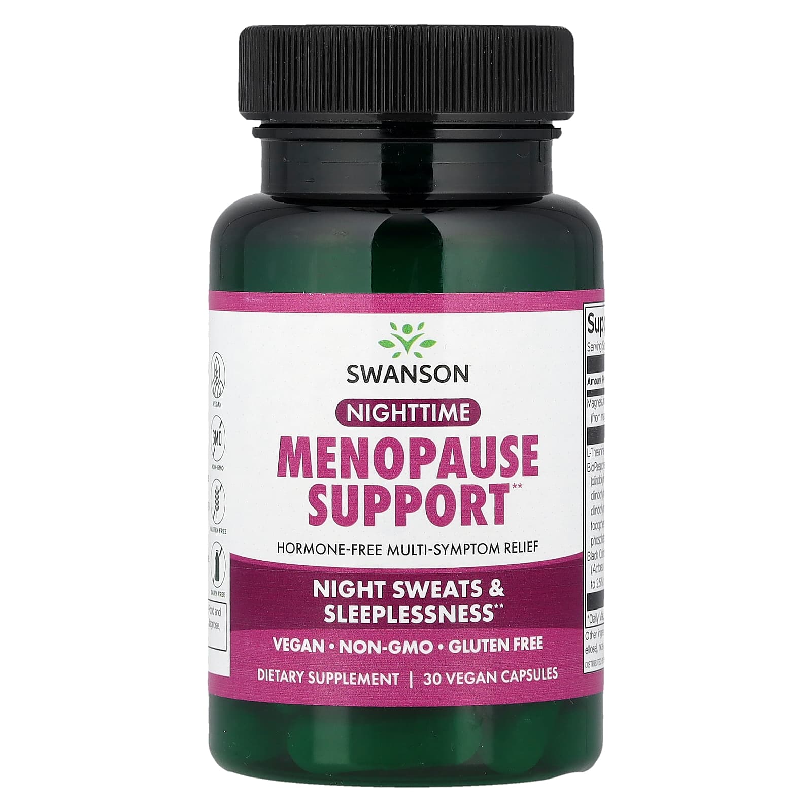 Swanson Vitamins Nighttime Menopause Support – 30 gélules véganes — Tunisie
