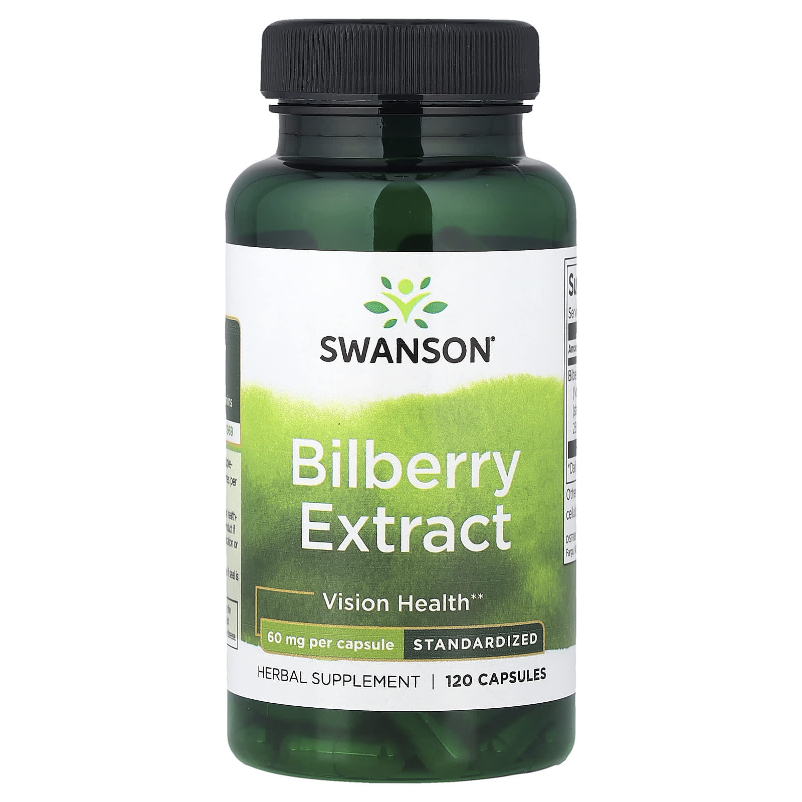 Swanson Vitamins Bilberry Extract, Standardized – Bilberry Extract – 120 gélules — Tunisie