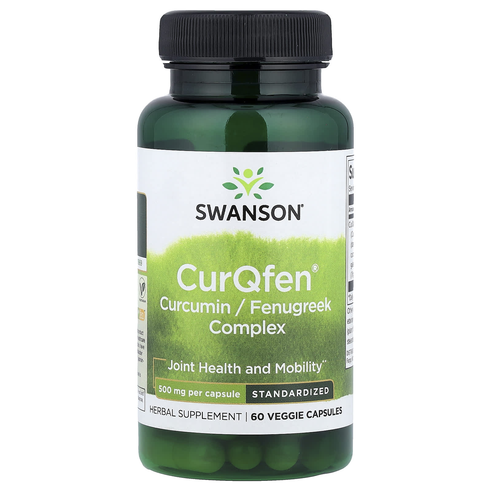 Swanson Vitamins CurQfen Curcumin/Fenugreek Complex, Standardized – 60 gélules végétales — Tunisie