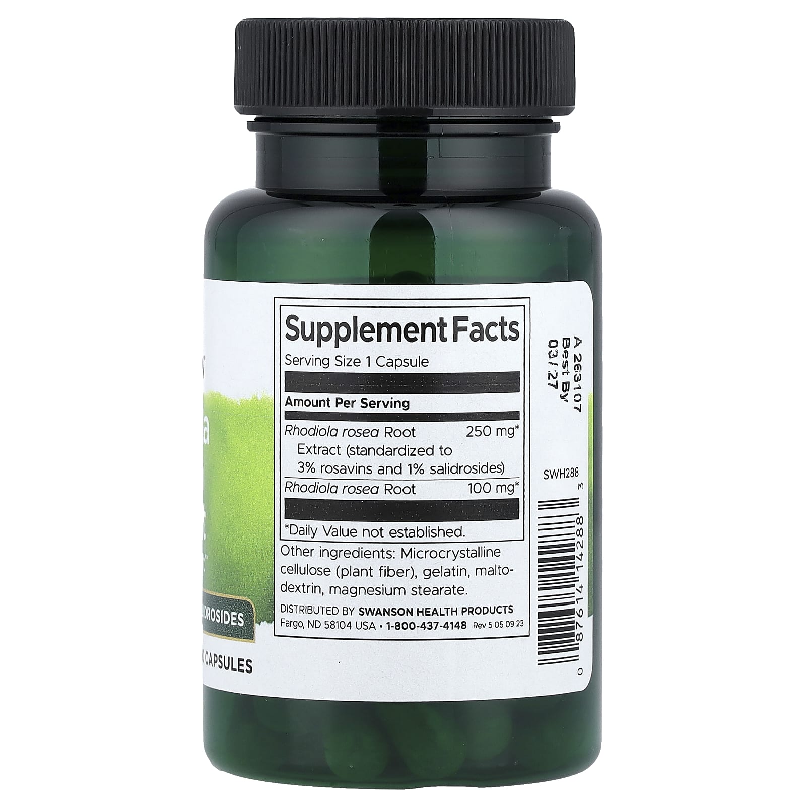 Swanson Vitamins Rhodiola Rosea Extract – 60 gélules — photo 2 sur 2