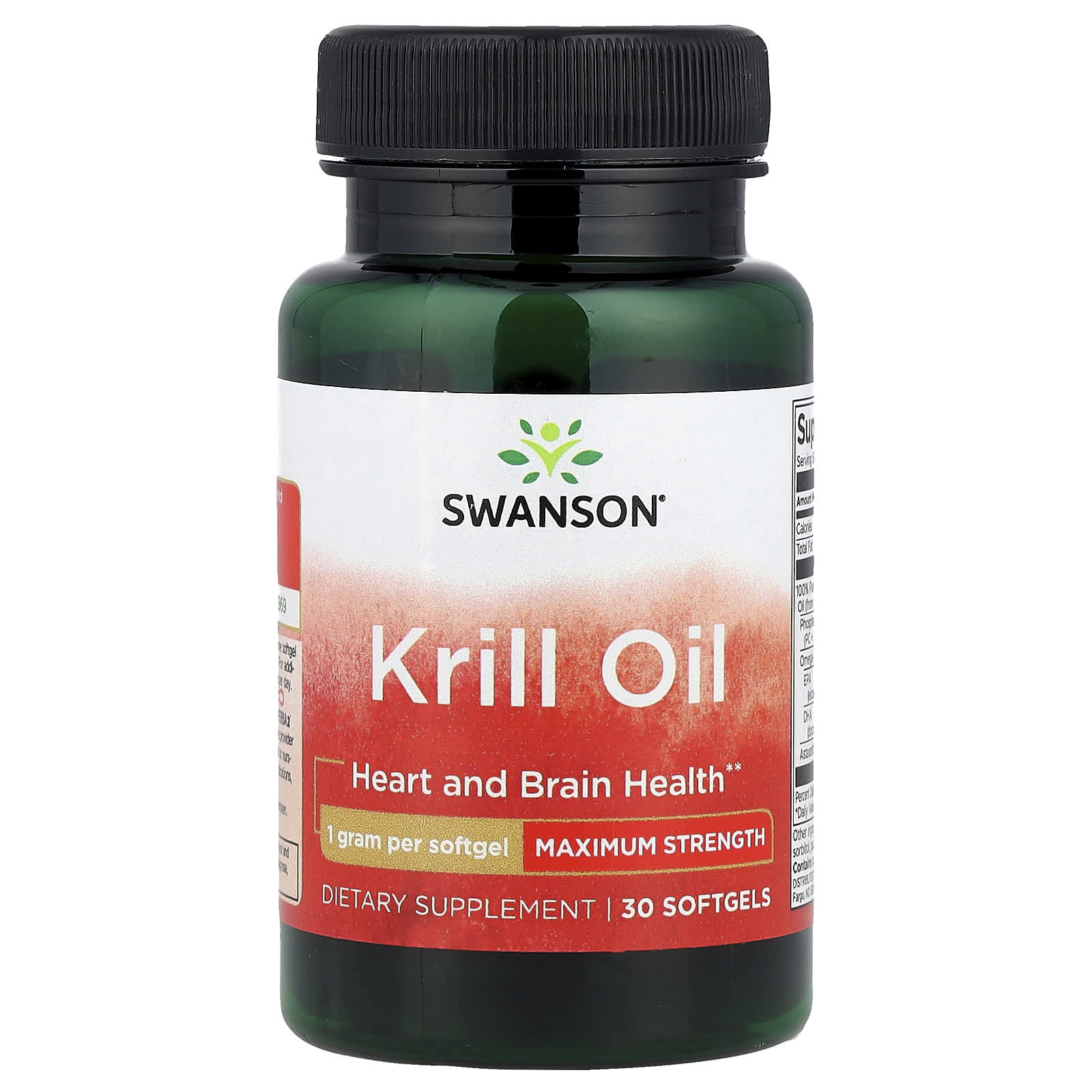 Swanson Vitamins Krill Oil, Maximum Strength – 30 capsules molles — Tunisie