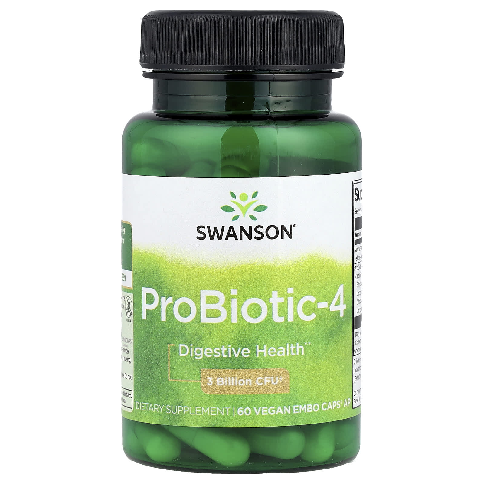 Swanson Vitamins ProBiotic-4, 60 Vegan Embo Caps AP — Tunisie