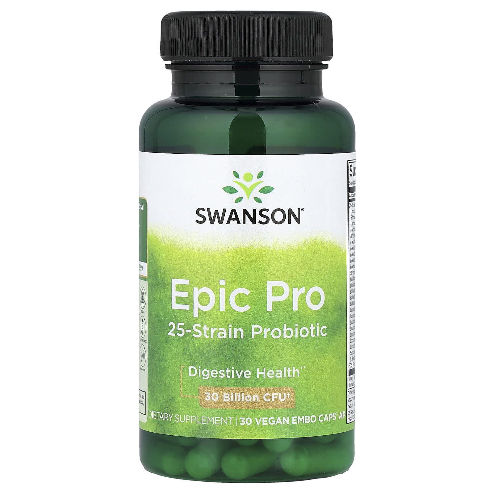 Swanson Vitamins Epic Pro 25-Strain Probiotic, 30 Billion CFU, 30 Vegan Embo Caps AP — Tunisie