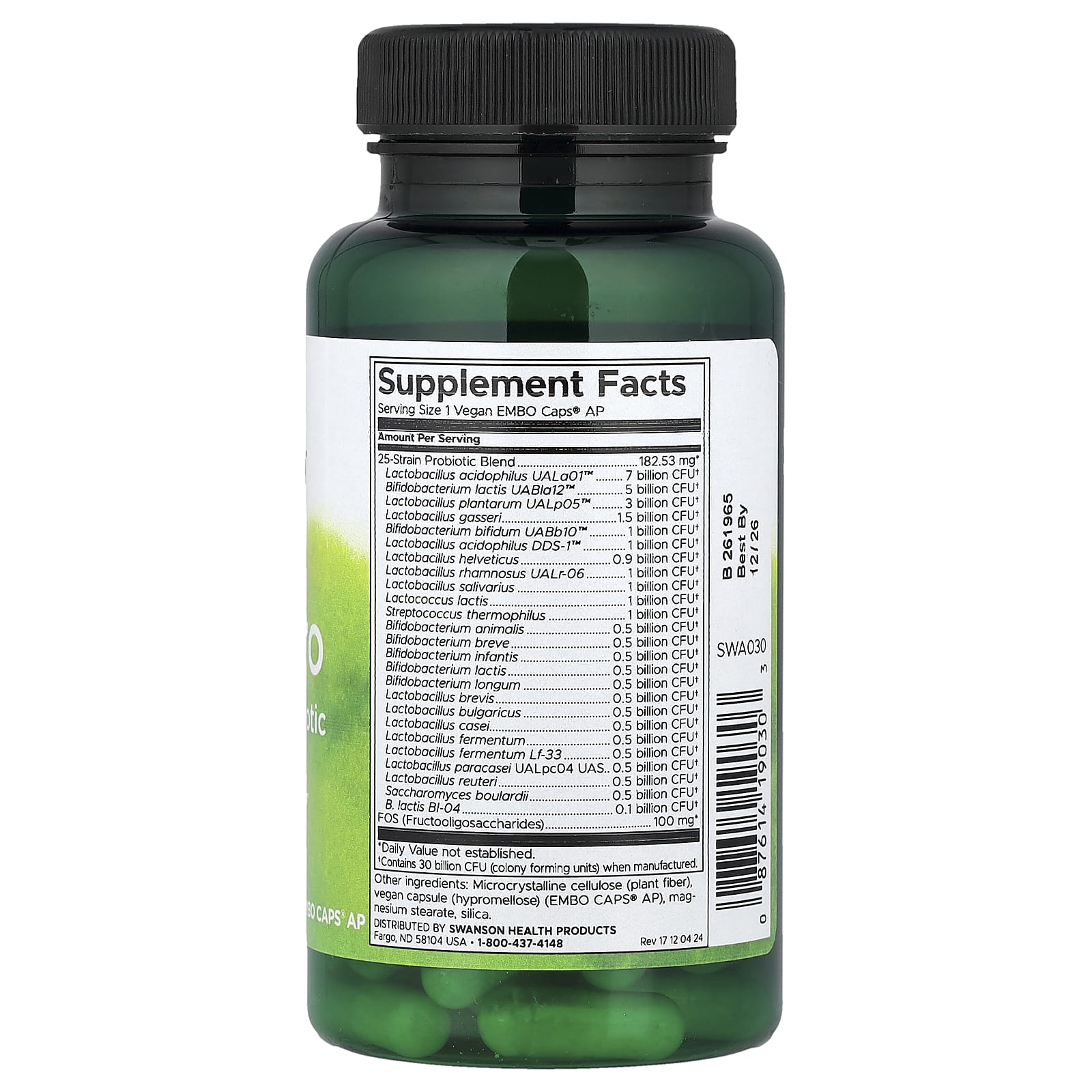 Swanson Vitamins Epic Pro 25-Strain Probiotic, 30 Billion CFU, 30 Vegan Embo Caps AP — photo 2 sur 2