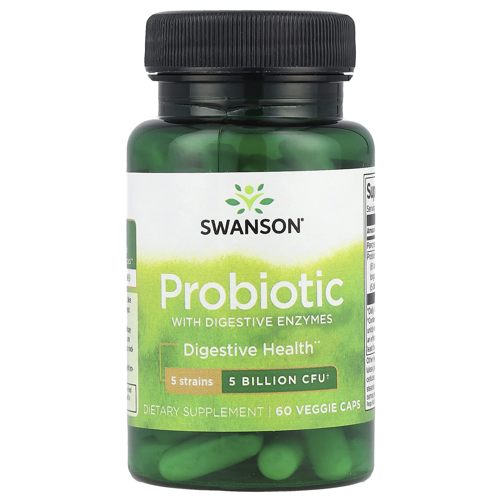 Swanson Vitamins Probiotic with Digestive Enzymes – 60 gélules végétales — Tunisie