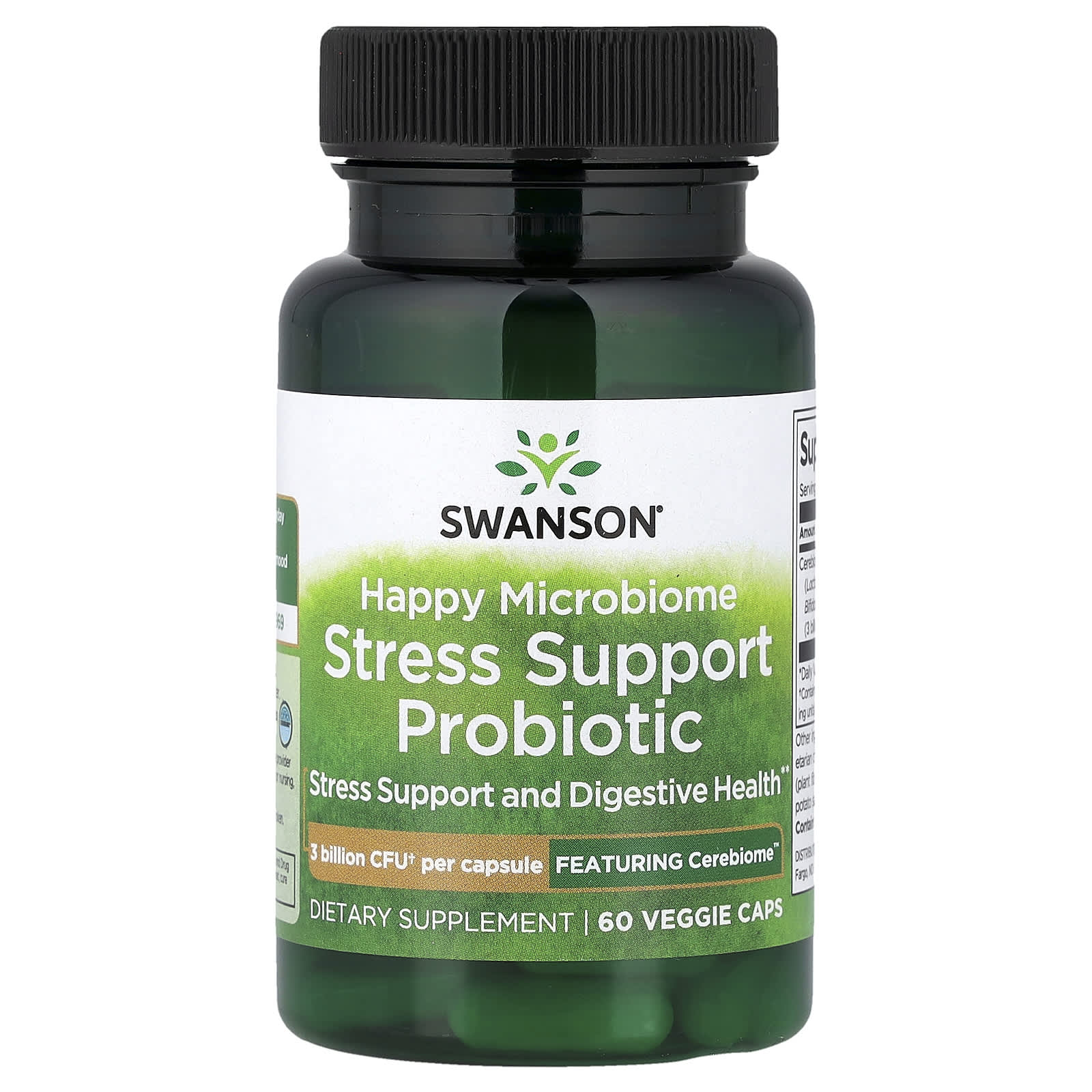 Swanson Vitamins Happy Microbiome Stress Support Probiotic – 60 gélules végétales — Tunisie
