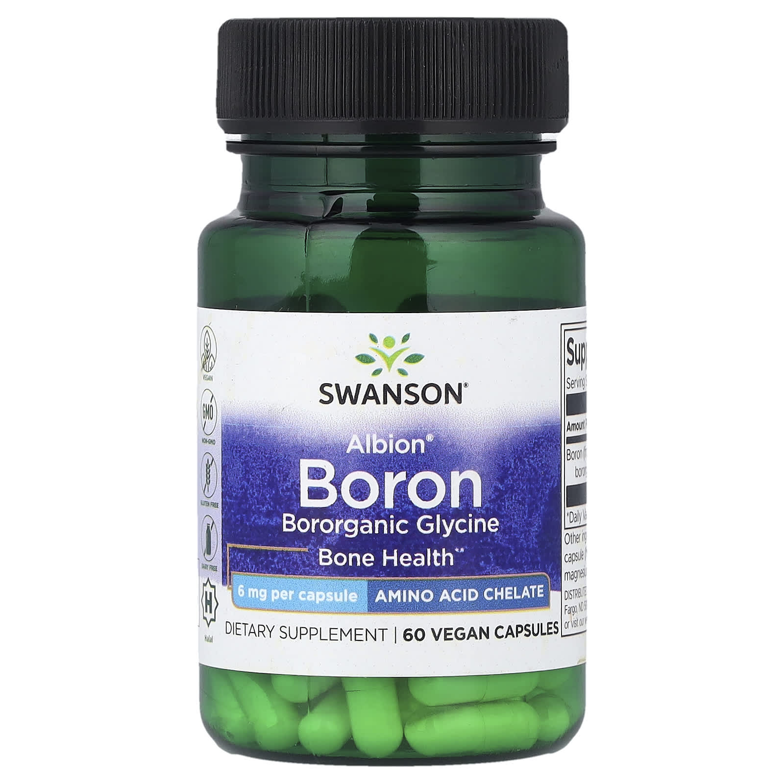 Swanson Vitamins Albion Boron – 60 gélules véganes — Tunisie