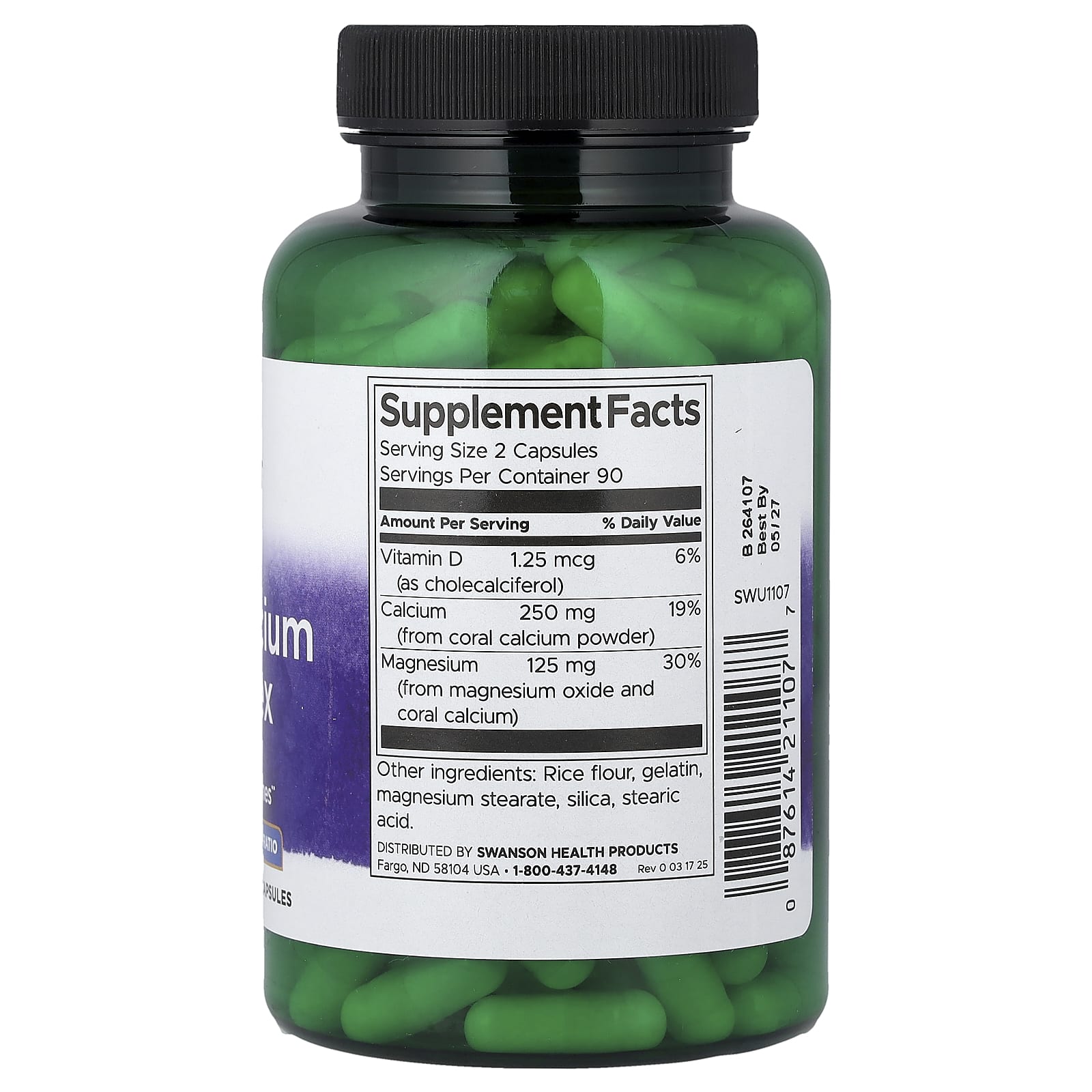 Swanson Vitamins Coral Calcium Complex – 180 gélules — photo 2 sur 2